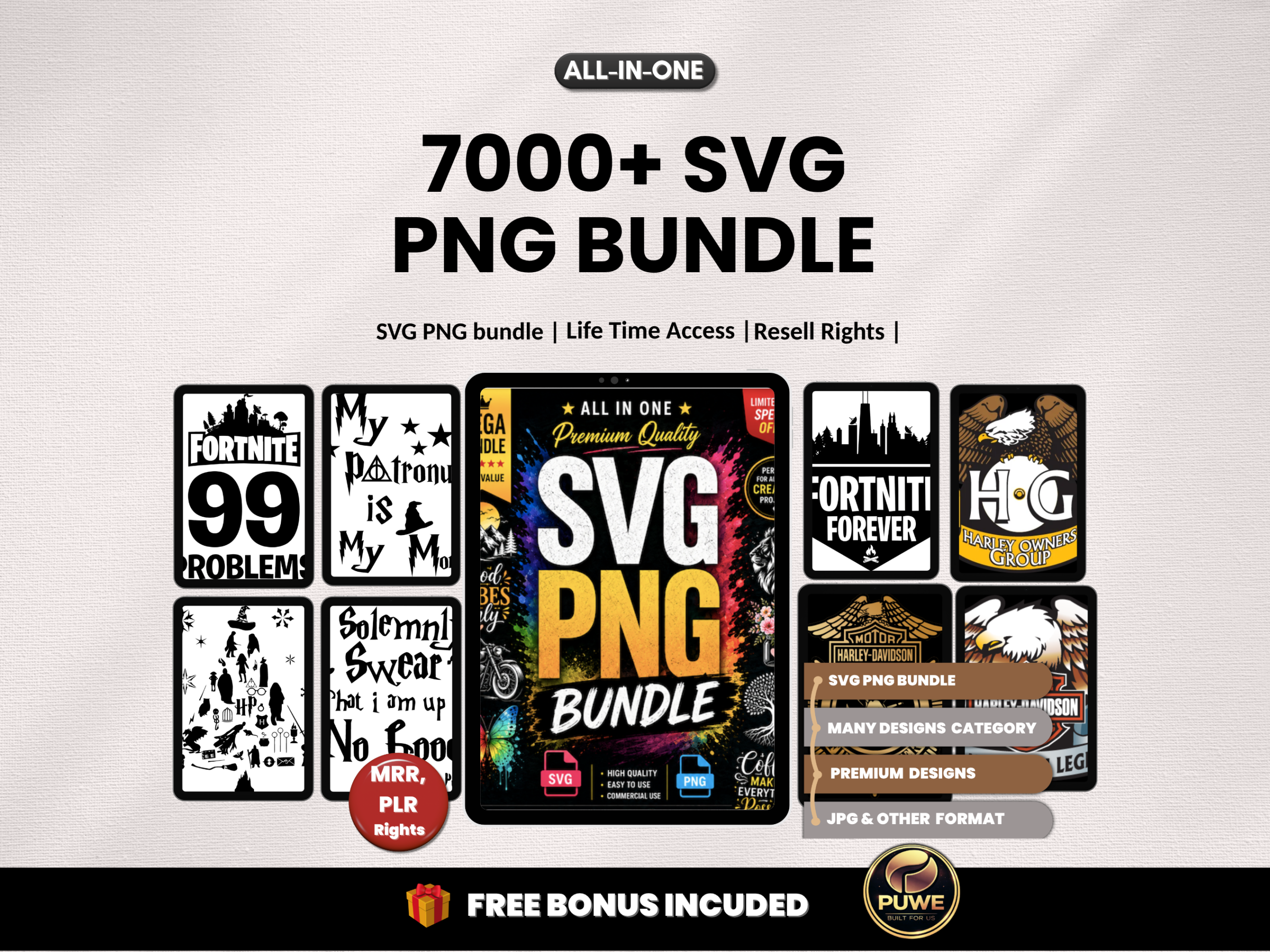 7000+ SVG PNG Bundle | Svg file, Png file, clipart, DIY Craft Files, Cut Files, Digital Download, Bundle Files | Plr Mrr Rights