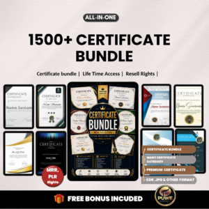 1500+ Certificate bundle | Certificate Design, Certificate Pack, Editable Certificate, Certificate Design, Certificate Kit | PLR MRR Rights