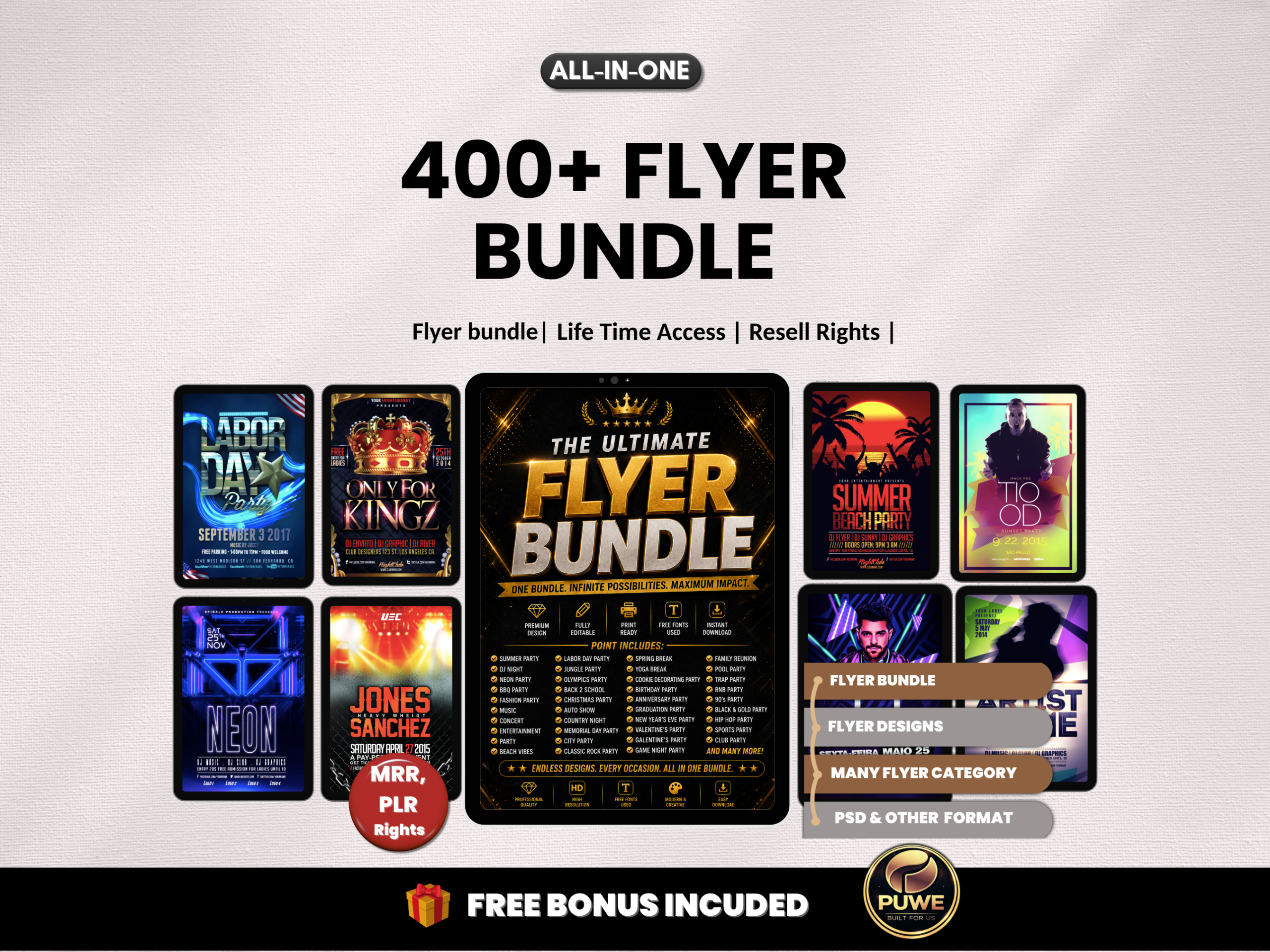 400+ Flyer bundle |Party Flyers, Dj Flyers, Event Designs,PSD Template, Flyer Pack, Promo Flyers,ModernFlyers,Creative Bundle|PLR MRR Rights
