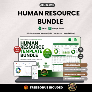 Human resource bundle | HR templates, hr Dashboard, | hiring tracker, Employee tracker | Excel templates, google sheets | PLR MRR Rights