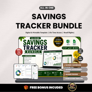 Savings tracker bundle | Excel templates & Google sheets | Savings, money tracker, savings snowball, sinking funds, savings| PLR MRR Rights