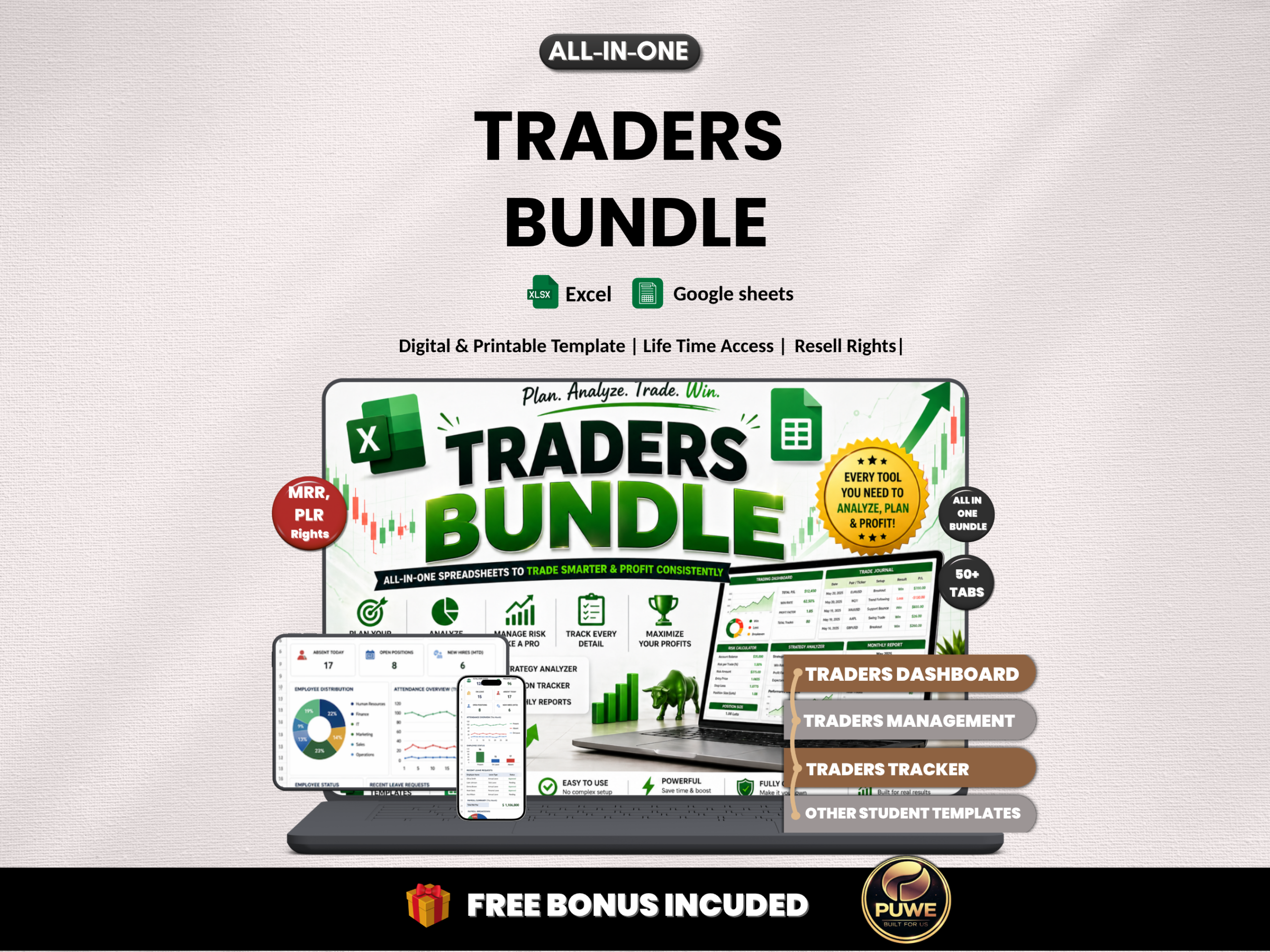 Traders bundle | Trading journal, Traders dashboard, tracker, forex, stock, forex, crypto | Excel templates & Google sheets | PLR MRR Rights