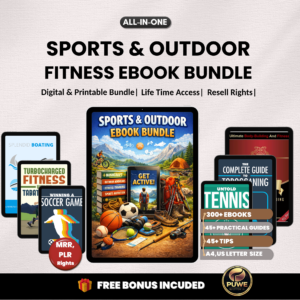 300+ Sports & Outdoor Fitness Ebook Bundle | Fitness, Adventure, Training, Camping, Athletics, Golfs, Swimming, Skydiving| PLR MRR Rights