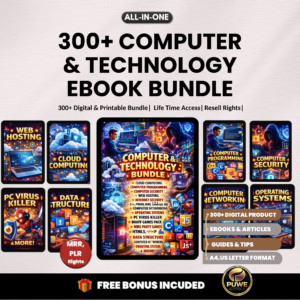 300+ Computer & technology ebook bundle |Programming C++, Html ,Sql, Java, Python, ruby, Cloud computing, coding, networking| MRR PLR Rights