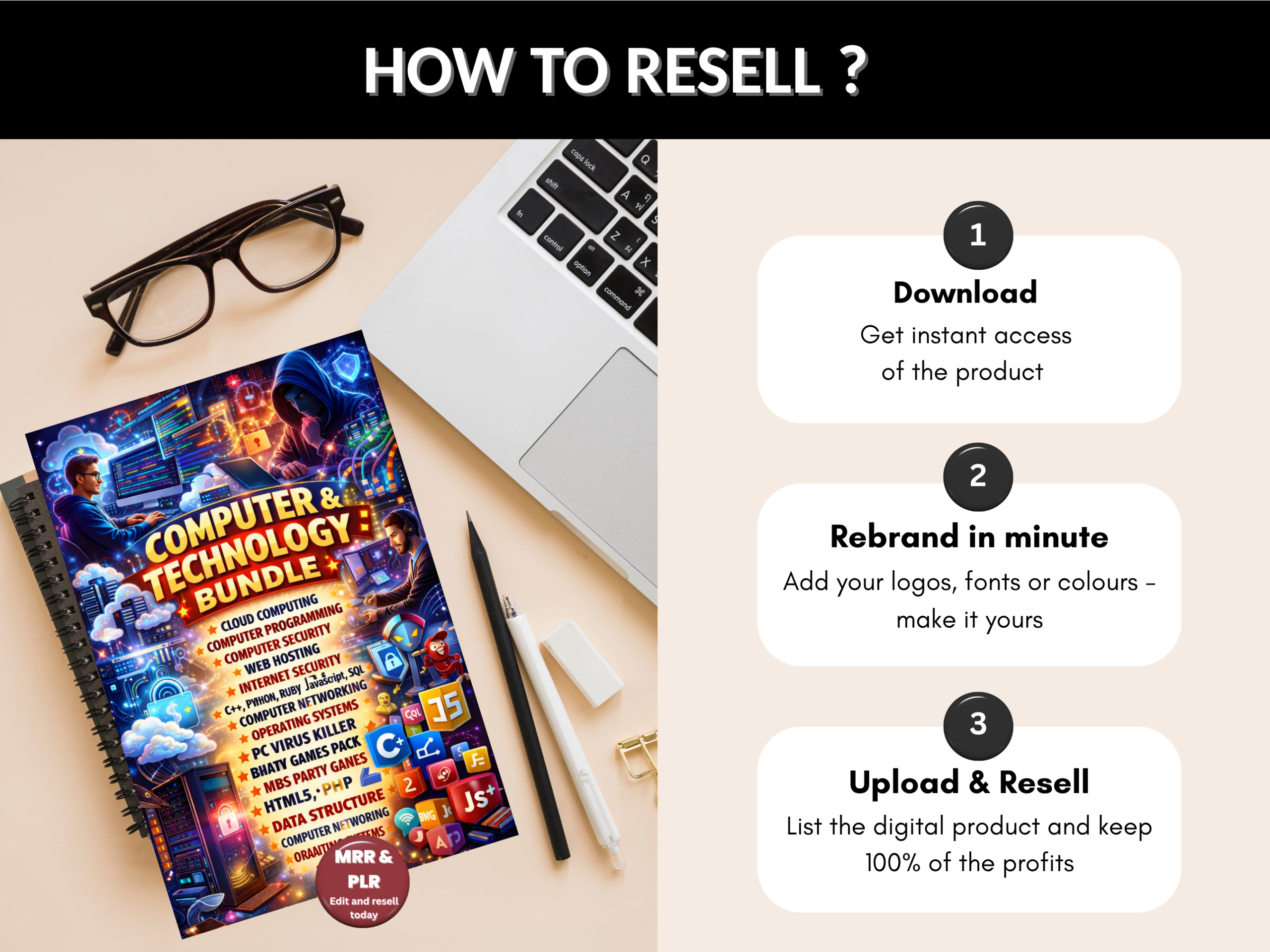 300+ Computer & technology ebook bundle |Programming C++, Html ,Sql, Java, Python, ruby, Cloud computing, coding, networking| MRR PLR Rights