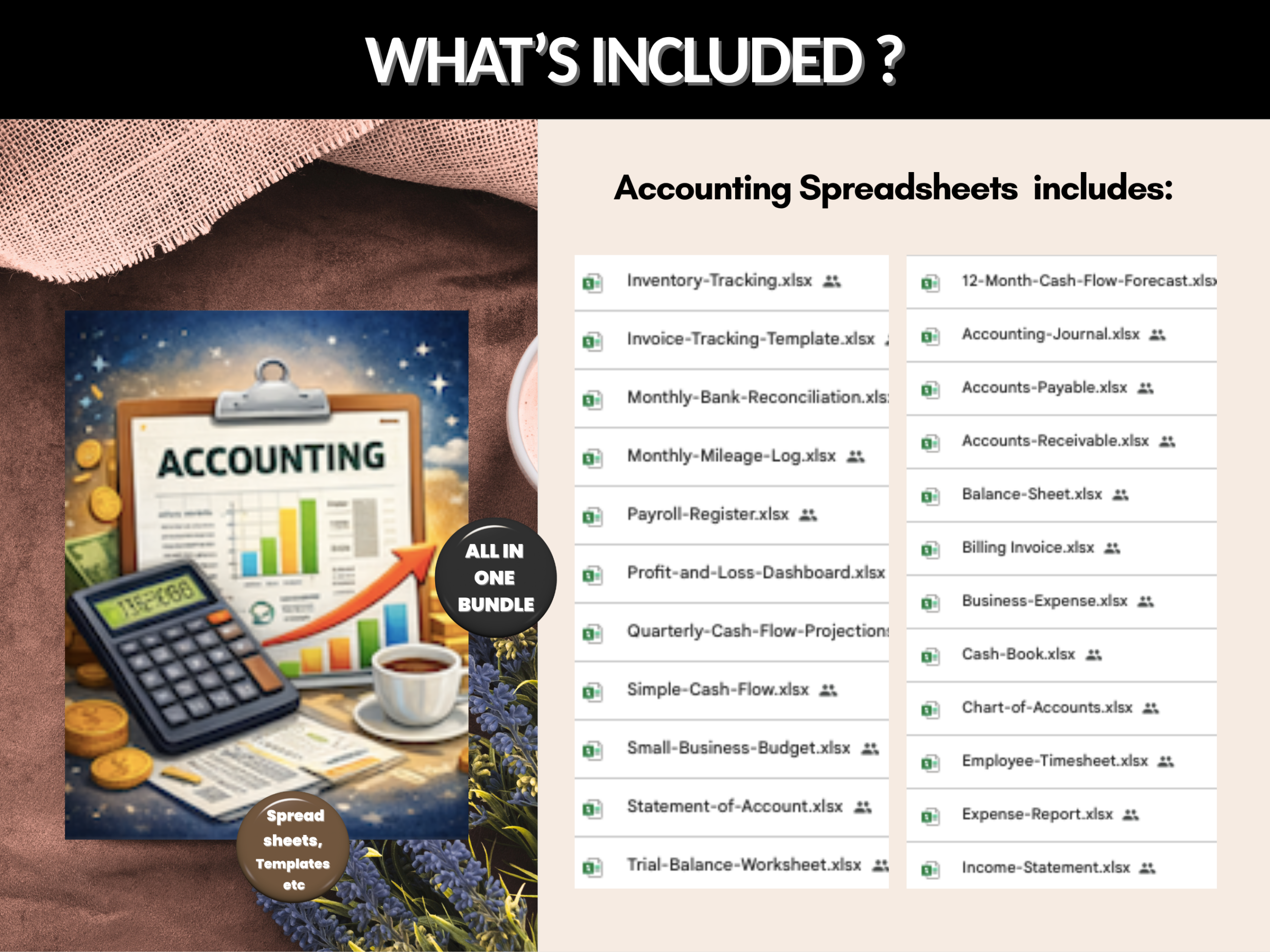 Accounting Excel spreadsheet template |Editable excel sheet, Income & Expense tracker, Profit Loss sheet | Cash flow sheet | PLR MRR Rights