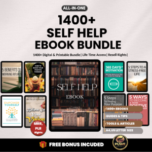 1400+ Self Help eBook Bundle | Personal Development Guide | Mindset and Confidence Workbook | Productivity & Success eBooks |PLR, MRR ebooks