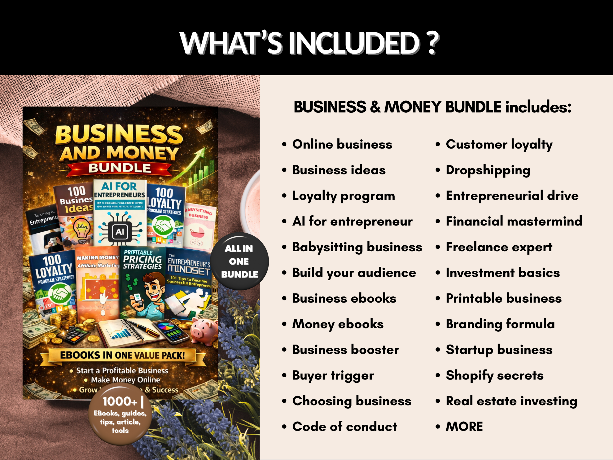 1000+ Business and Money Mega Bundle | PLR and MRR Rights | Marketing, Finance, Entrepreneurship, Investing, and Marketing Wealth Guides