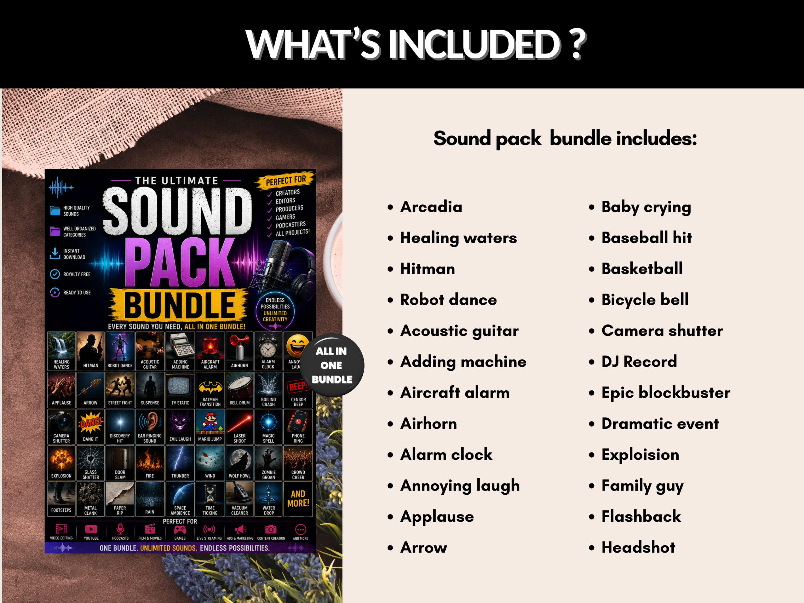 Sound pack bundle | Sound Pack, Sound Effects, Podcast Sounds, Audio Bundle, Game Sounds, Audio Effects, Digital Download | PLR MRR Rights
