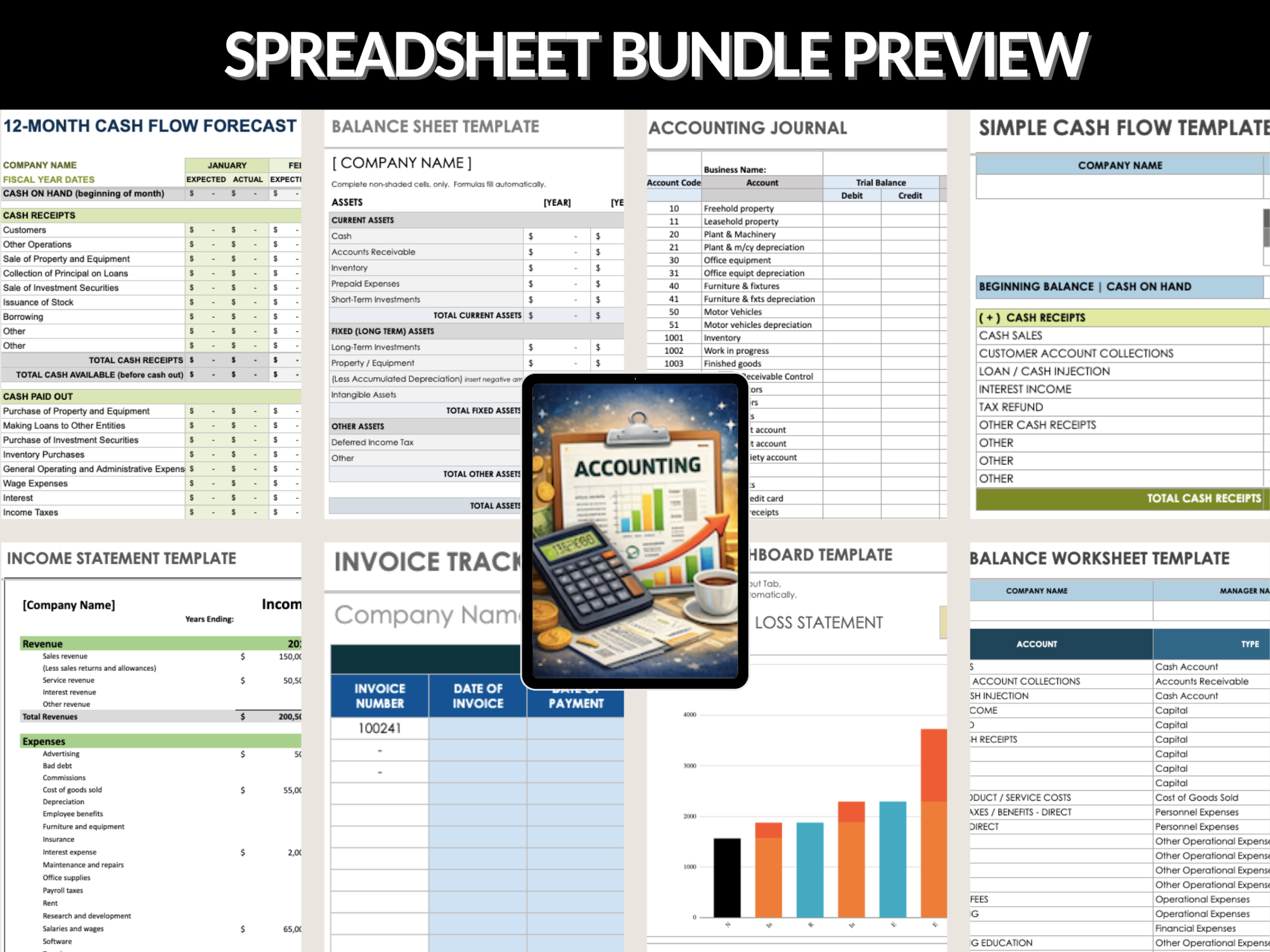 Accounting Excel spreadsheet template |Editable excel sheet, Income & Expense tracker, Profit Loss sheet | Cash flow sheet | PLR MRR Rights