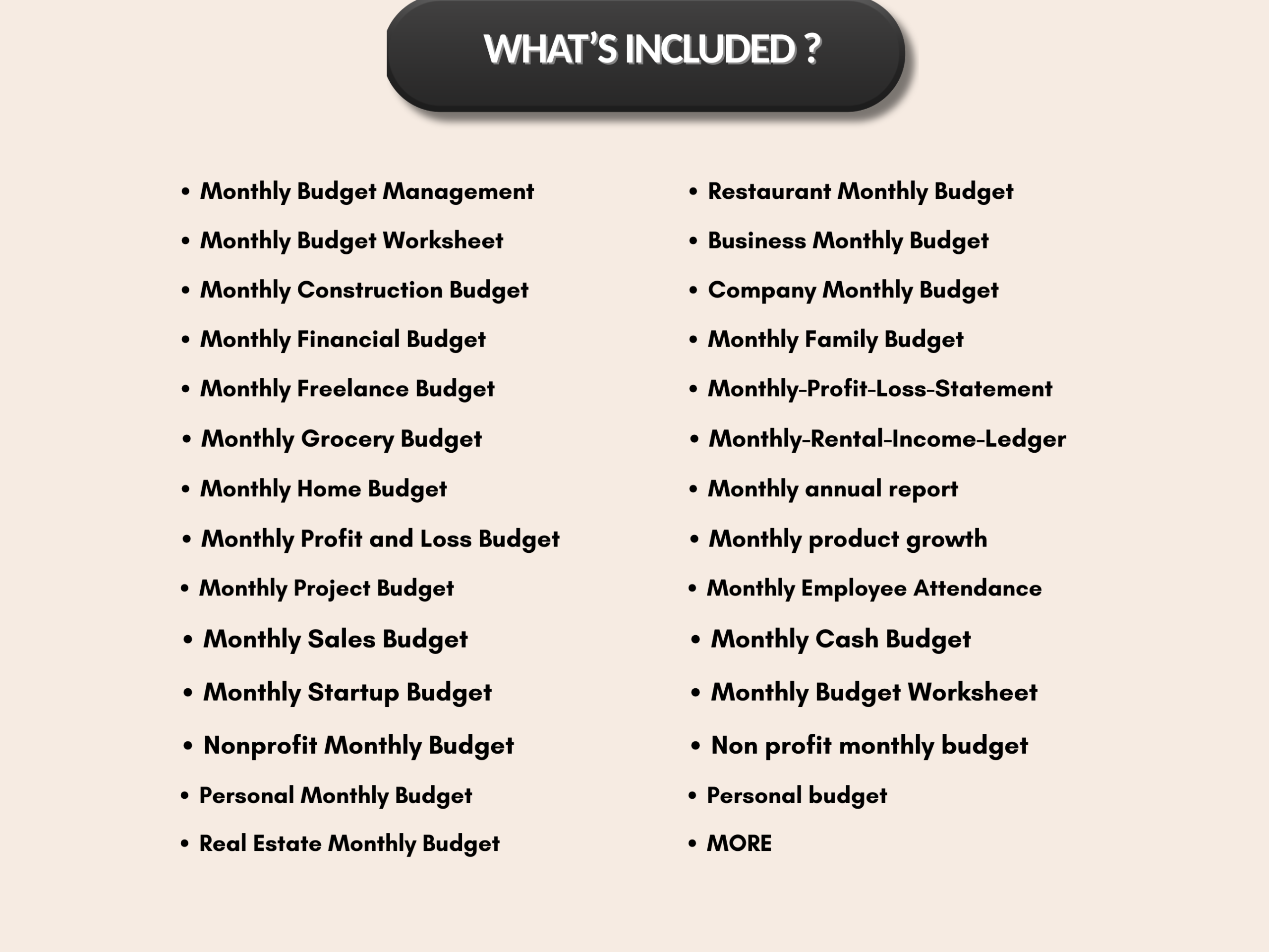 Monthly budget bundle | Excel templates & google sheets | Monthly planner, tracker, worksheet, budget, payments, cash flow| PLR MRR Rights