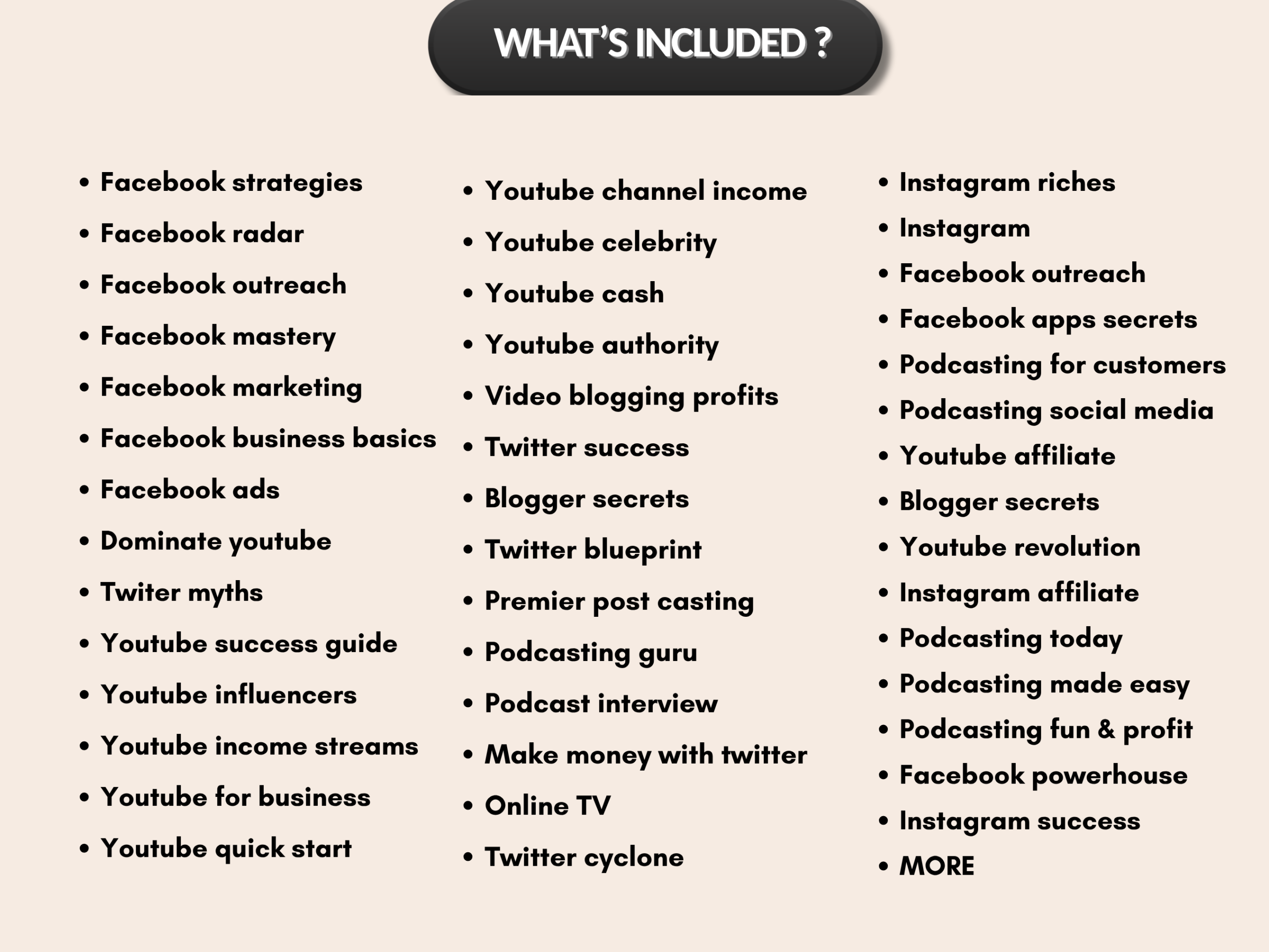 Social media ebook bundle | Youtube, Instagram, Twitter, Podcast, Affiliate, Blogging,  Ebooks collection, guides, tips | PLR MRR Rights