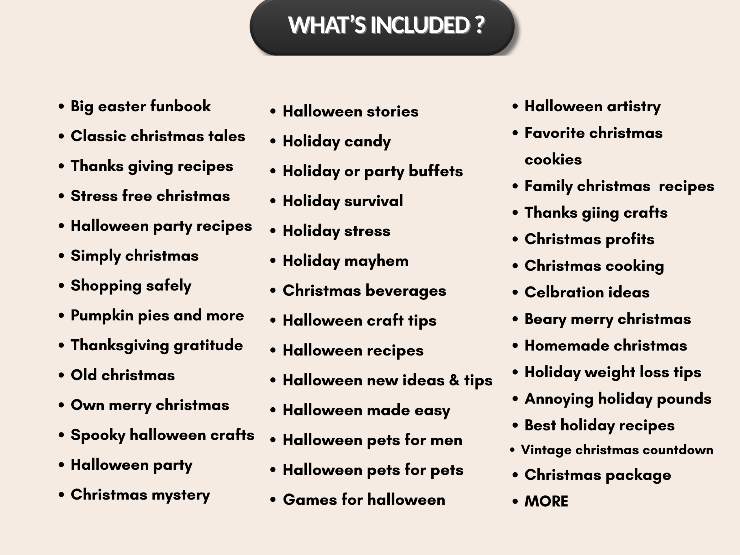 Holiday bundle | Holiday ebooks, tips, guides | Christmas, Halloween, Recipes, Holiday packages, Holiday party | PLR MRR Rights