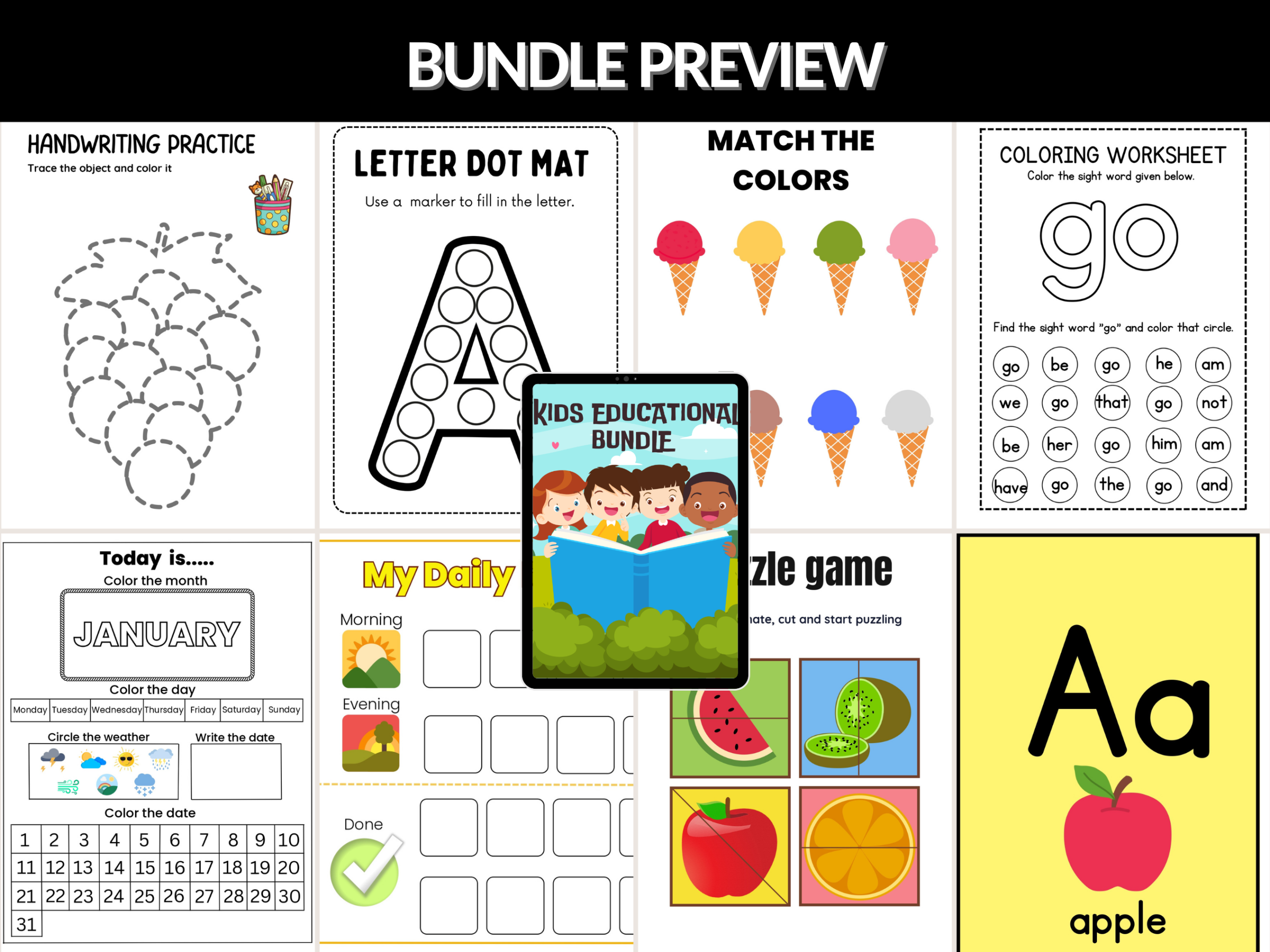 Kids Educational bundle | Educational Kids Resources - Coloring Books, Worksheets and more | PLR MRR Rights