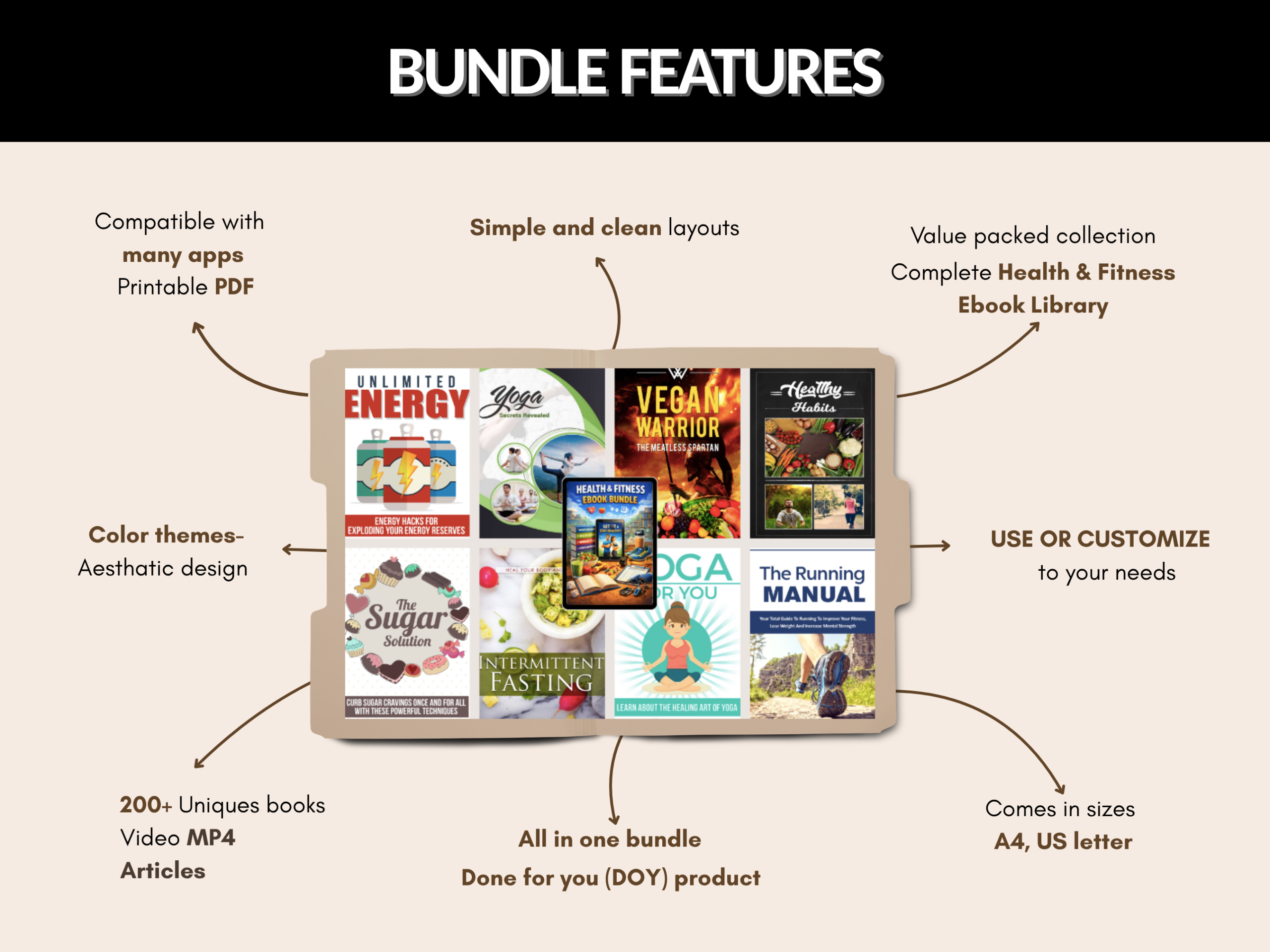 300+ Sports & Outdoor Fitness Ebook Bundle | Fitness, Adventure, Training, Camping,  Athletics, Golfs, Swimming, Skydiving| PLR MRR Rights