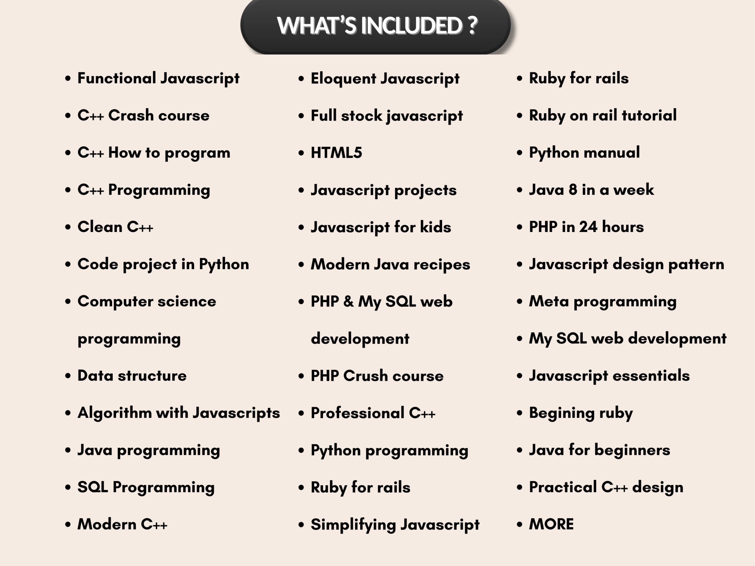 300+ Computer & technology ebook bundle |Programming C++, Html ,Sql, Java, Python, ruby, Cloud computing, coding, networking| MRR PLR Rights