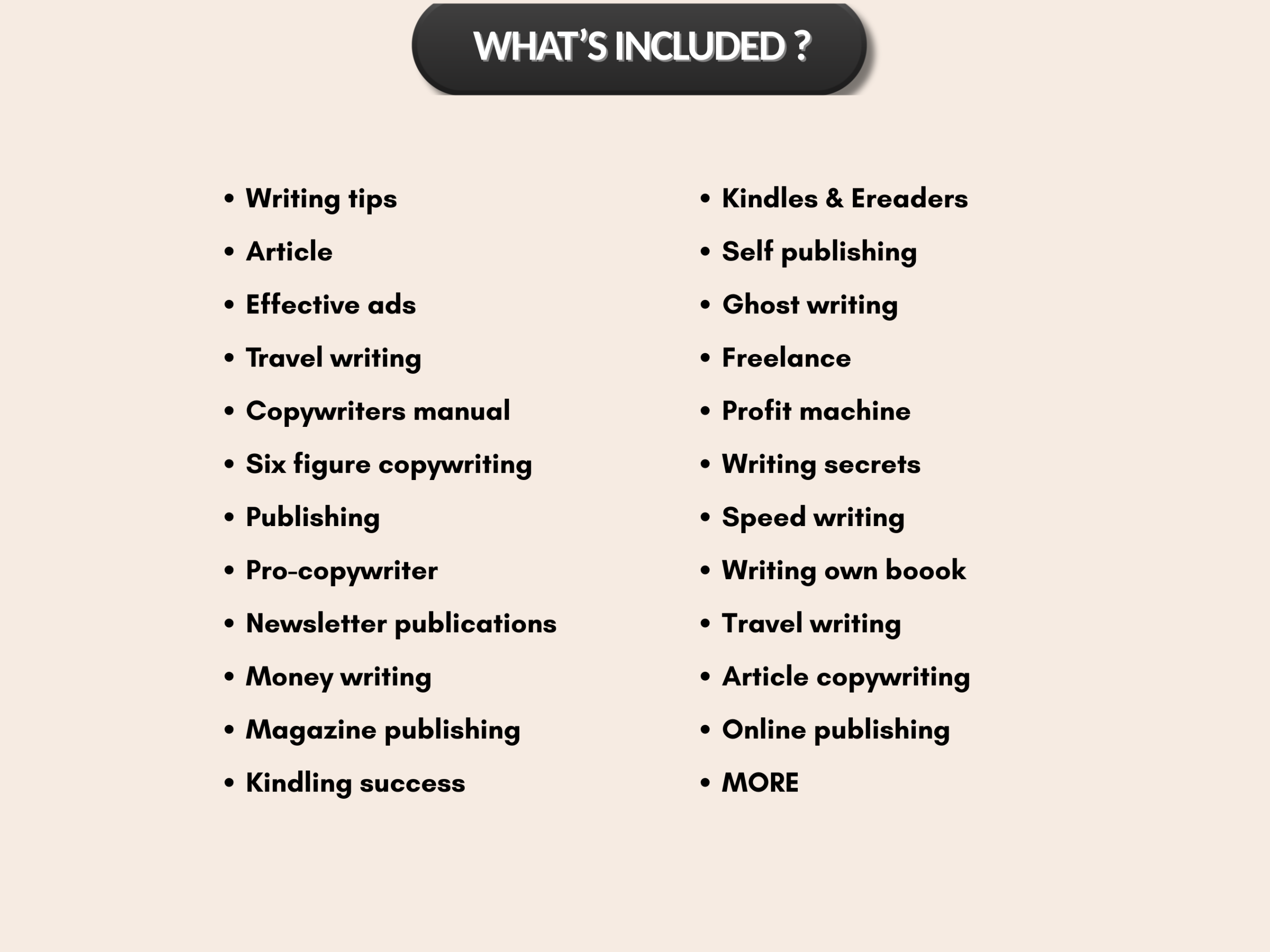 Writing course bundle | Writing ebook | Publishing ebook | Writing tips, resources | publishing | Article writing | PLR MRR Rights
