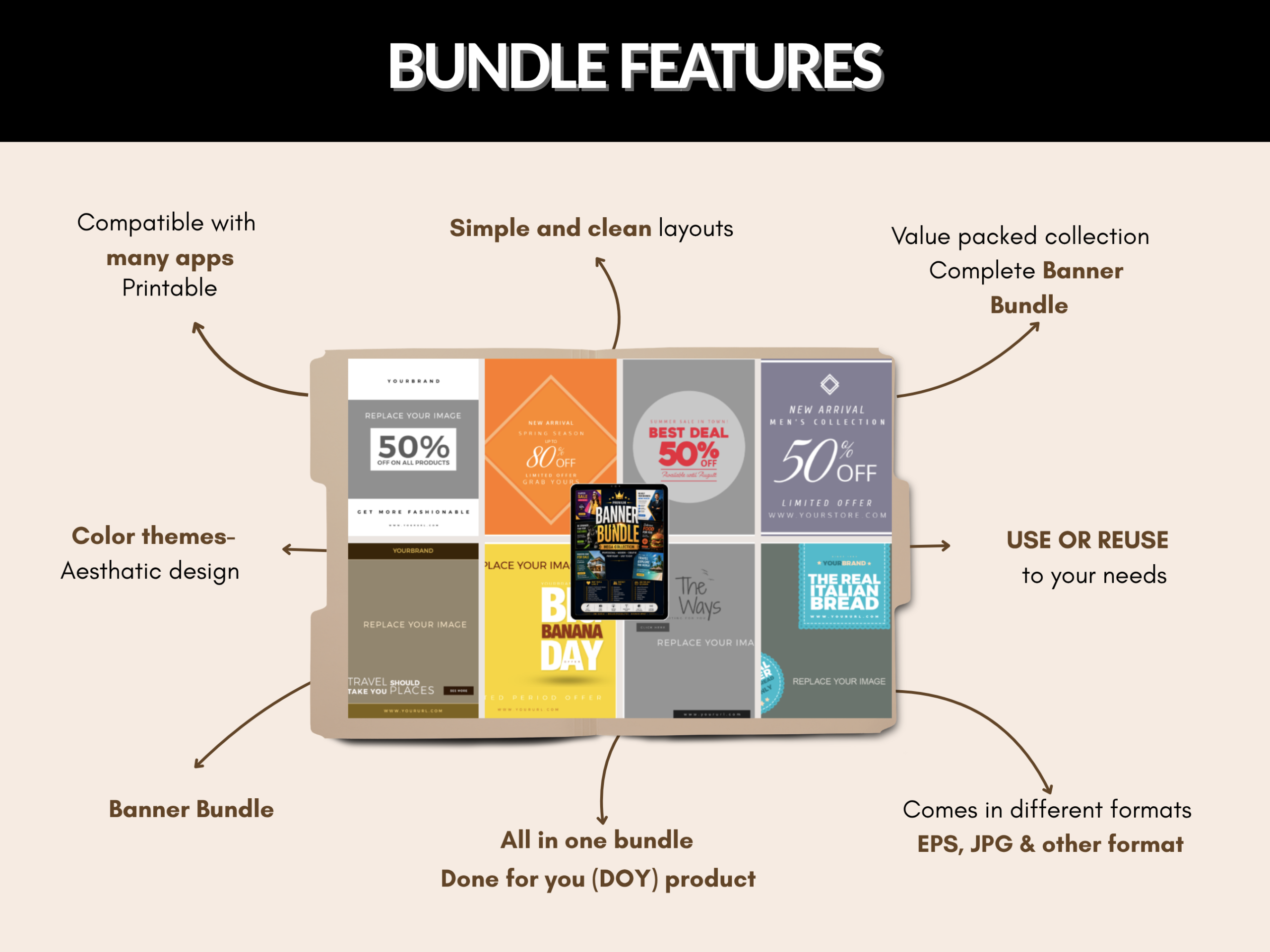 Banner bundle | Banner Design, Business Banner, Editable Banner, Banner JPG, Ad Banner,Print Banner, Marketing Banner | PLR MRR Rights