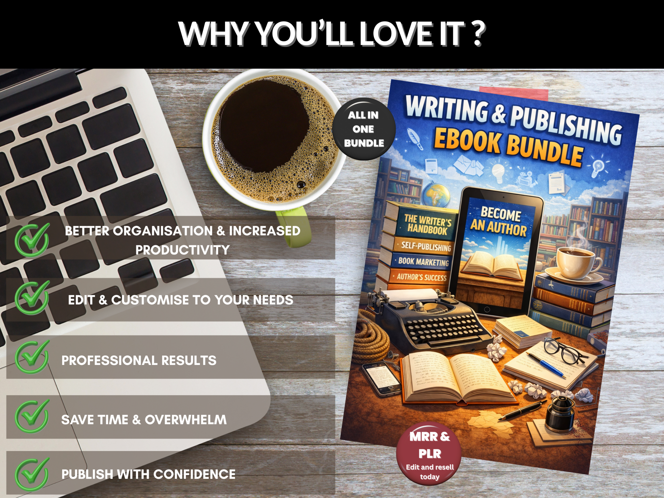 300+ Writing and Publishing eBook Bundle | Author Resources, Writing Guides and Self-Publishing | Workbook| PLR and MRR Rights