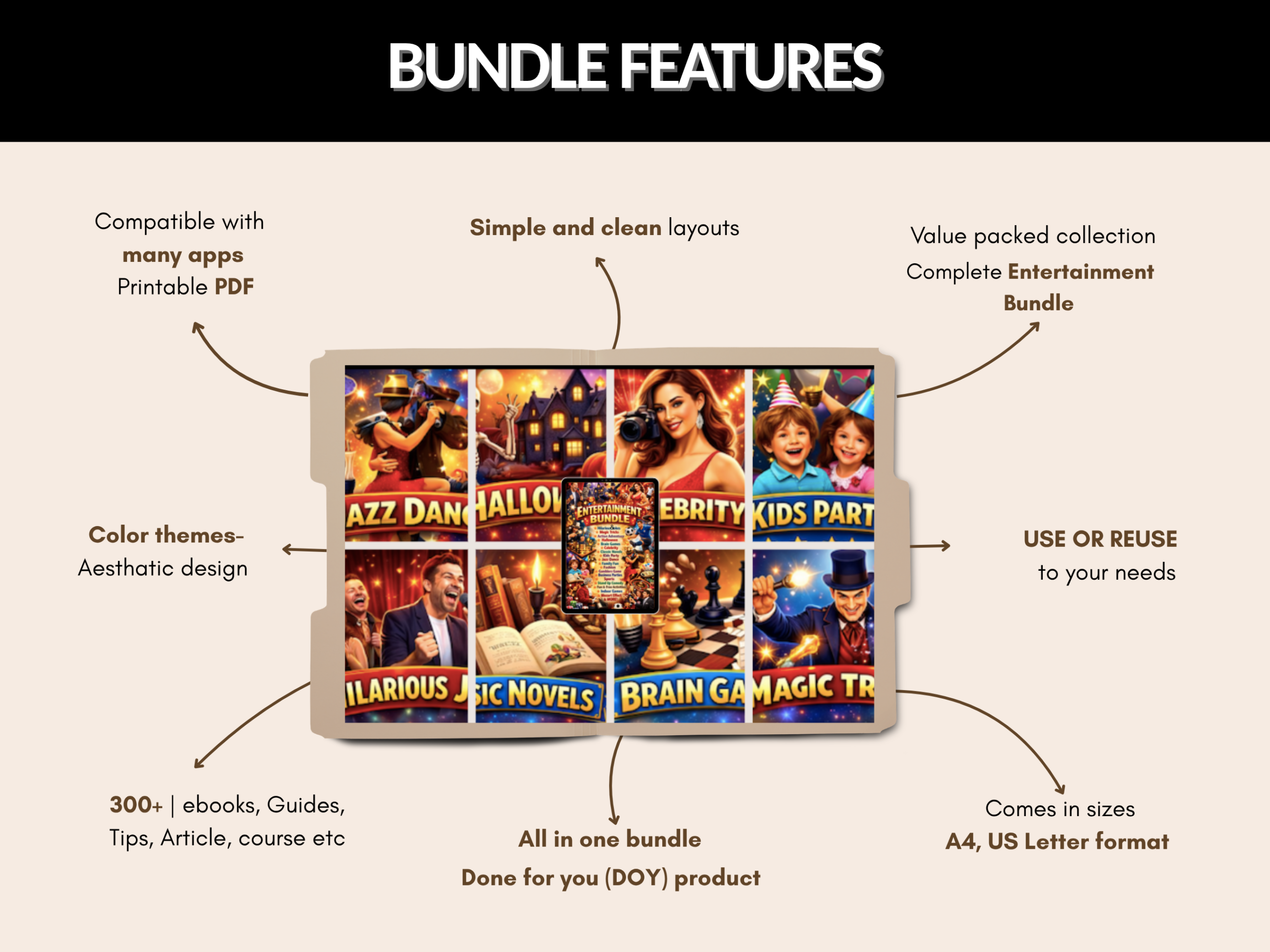 300+ Entertainment bundle | Entertainment ebooks, classical literature, | Magic tricks, halloween, Dance, games, Gambling |PLR MRR Rights