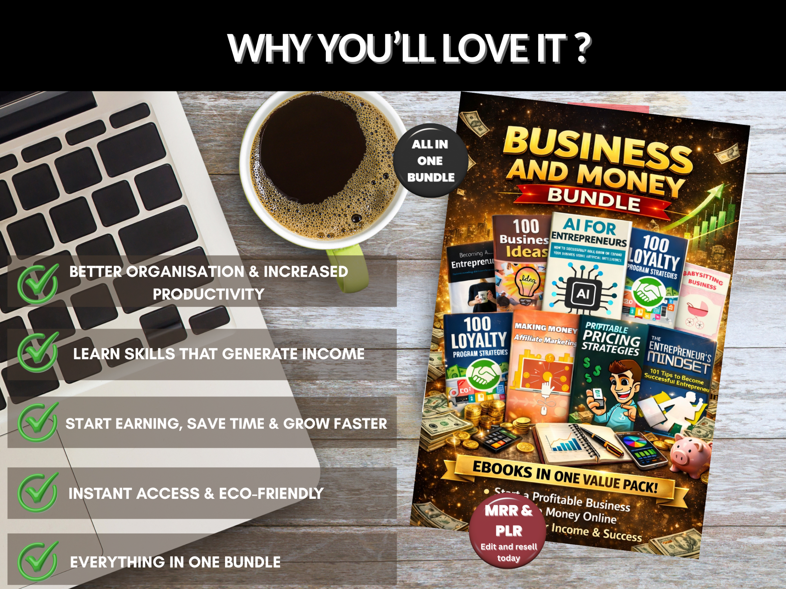 1000+ Business and Money Mega Bundle | PLR and MRR Rights | Marketing, Finance, Entrepreneurship, Investing, and Marketing Wealth Guides