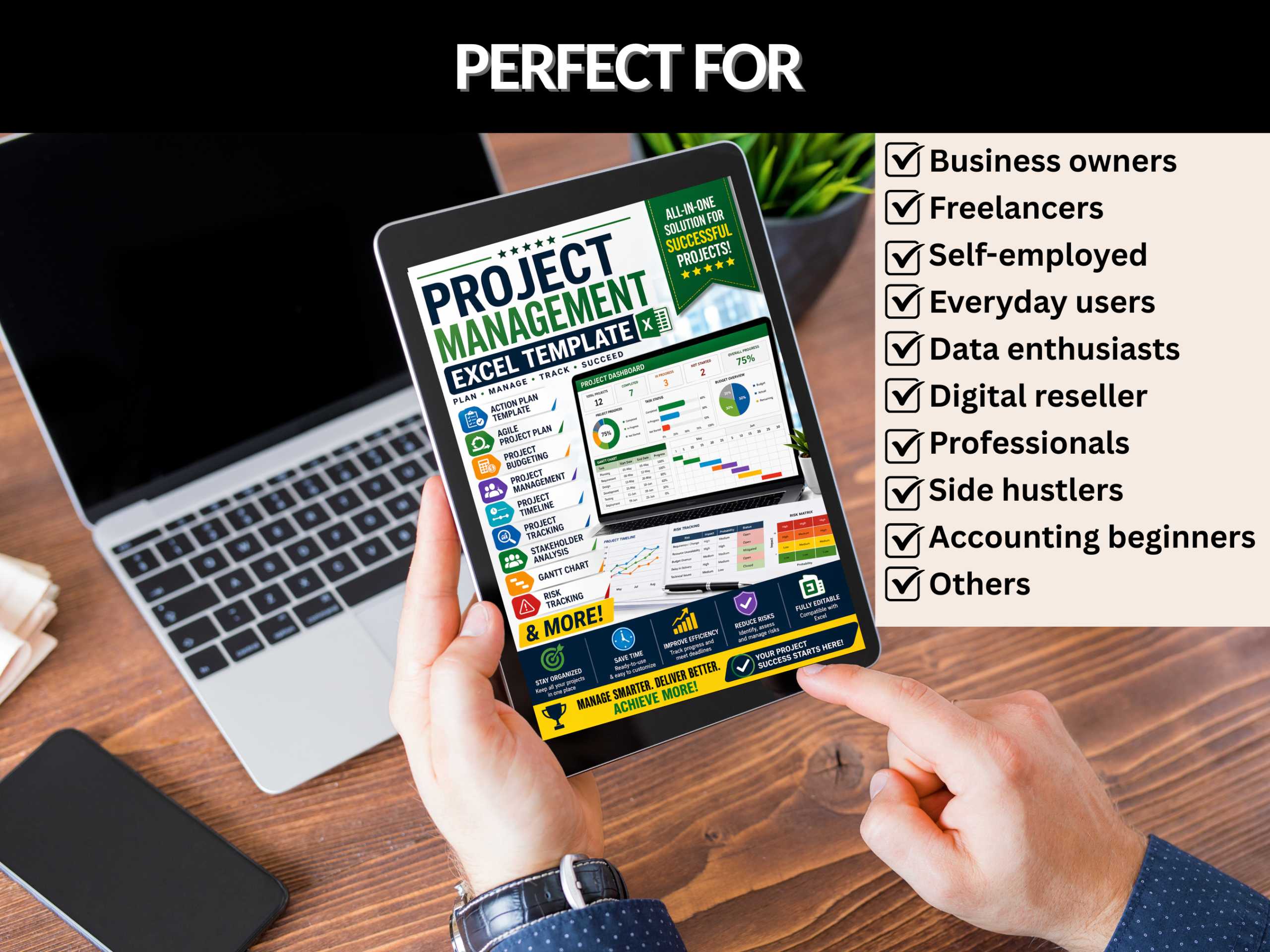 Project management template | Project budget, Project timeline, Project tracking, Project plan, Agile project, Project tool |PLR MRR Rights