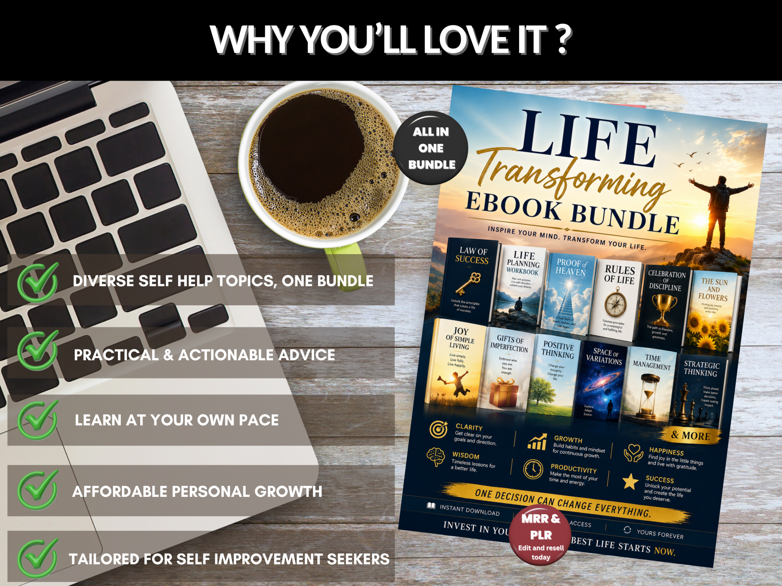 300+ Life transforming ebook bundle | Self help ebook | Personal Development Guide | Mindset, Confidence, Success eBooks | PLR MRR Rights