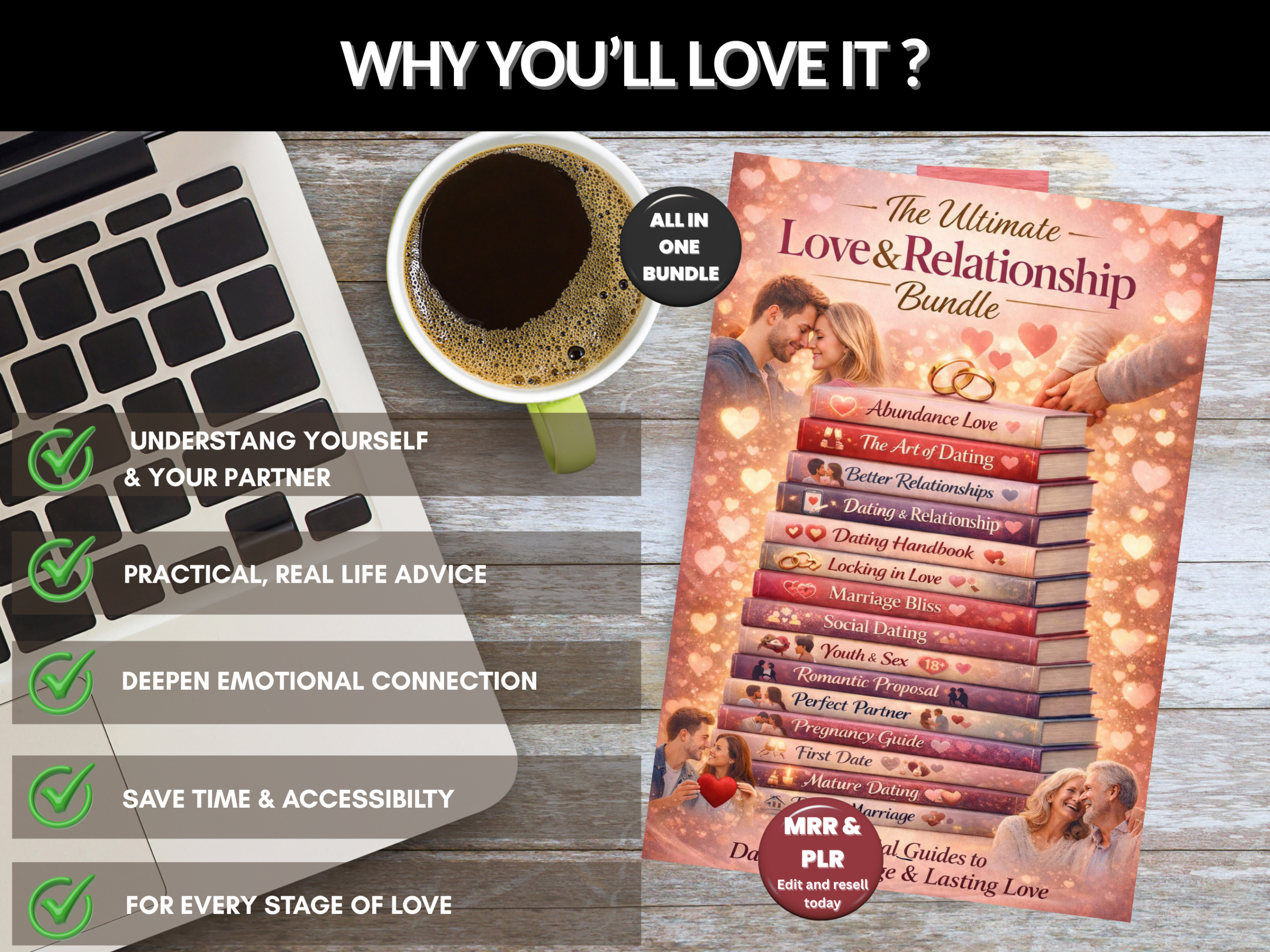 300+ Love & Relationship eBook Bundle | Self-Help Guides for Couples | Dating, Marriage, Couples Counseling, Intimacy| PLR MRR Rights