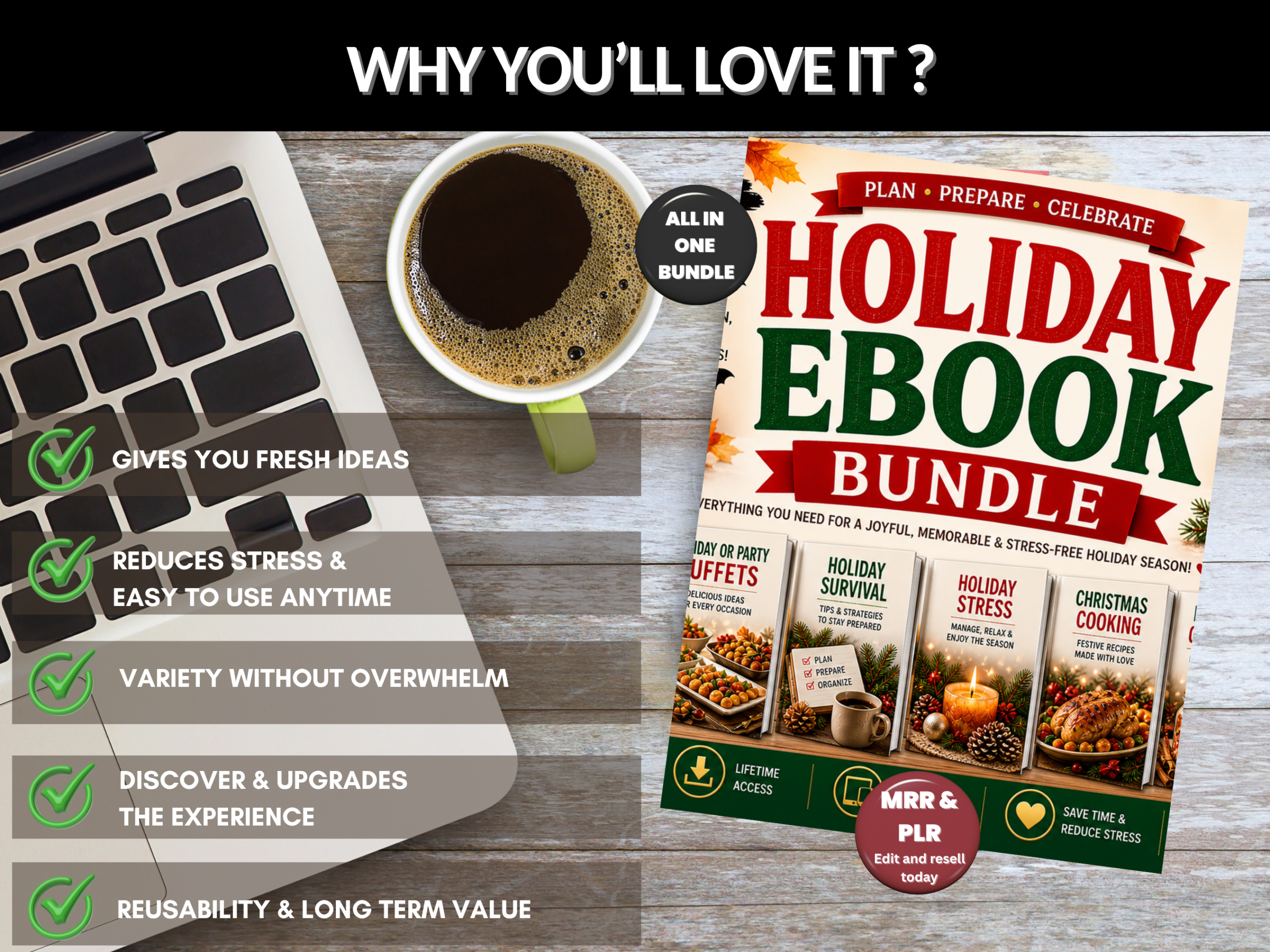Holiday bundle | Holiday ebooks, tips, guides | Christmas, Halloween, Recipes, Holiday packages, Holiday party | PLR MRR Rights