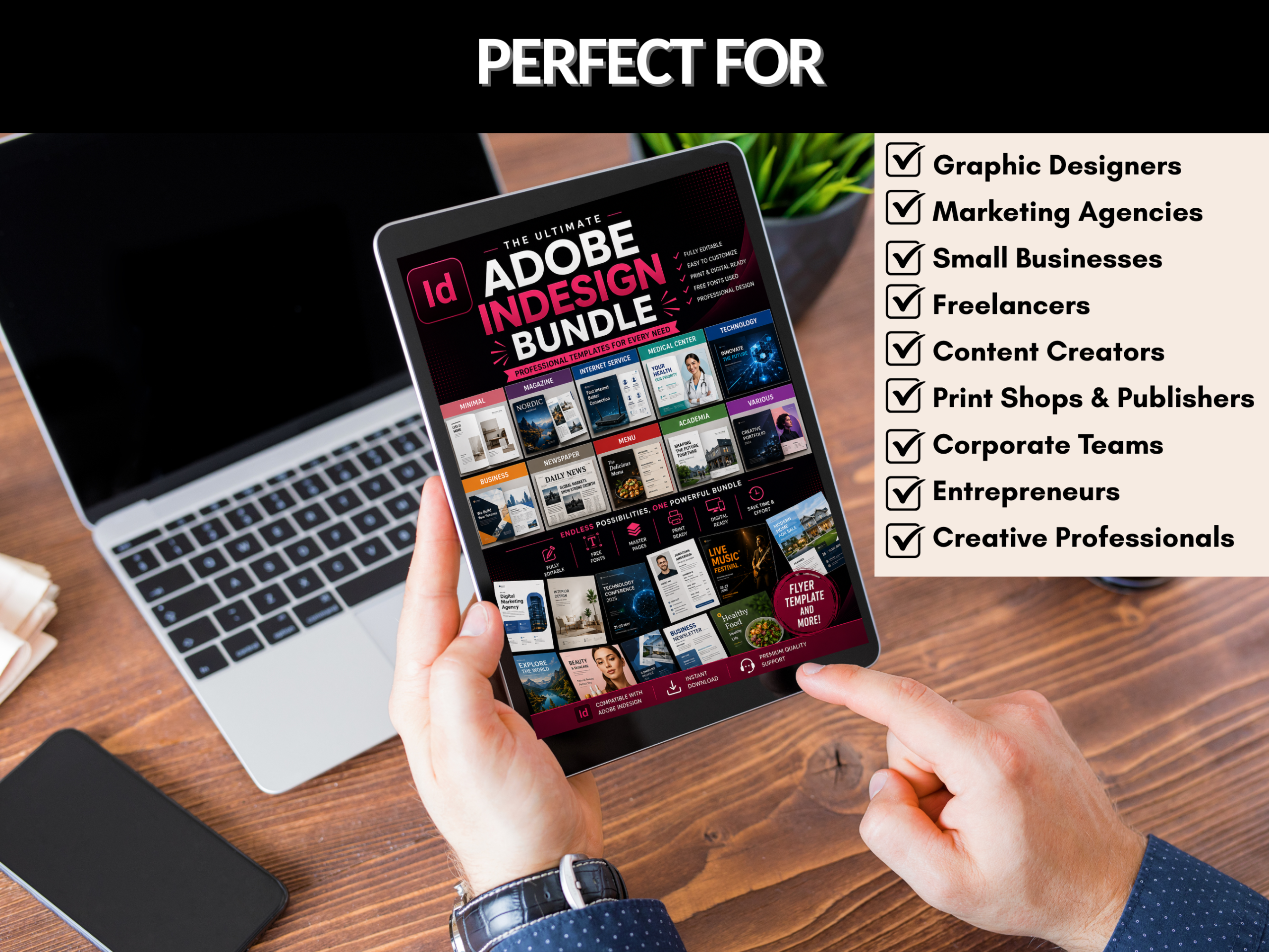 Adobe Indesign bundle | Adobe Indesign, Flyer Template, Magazine, Indesign Files, Editable Layout, Digital Download | MRR PLR Rights