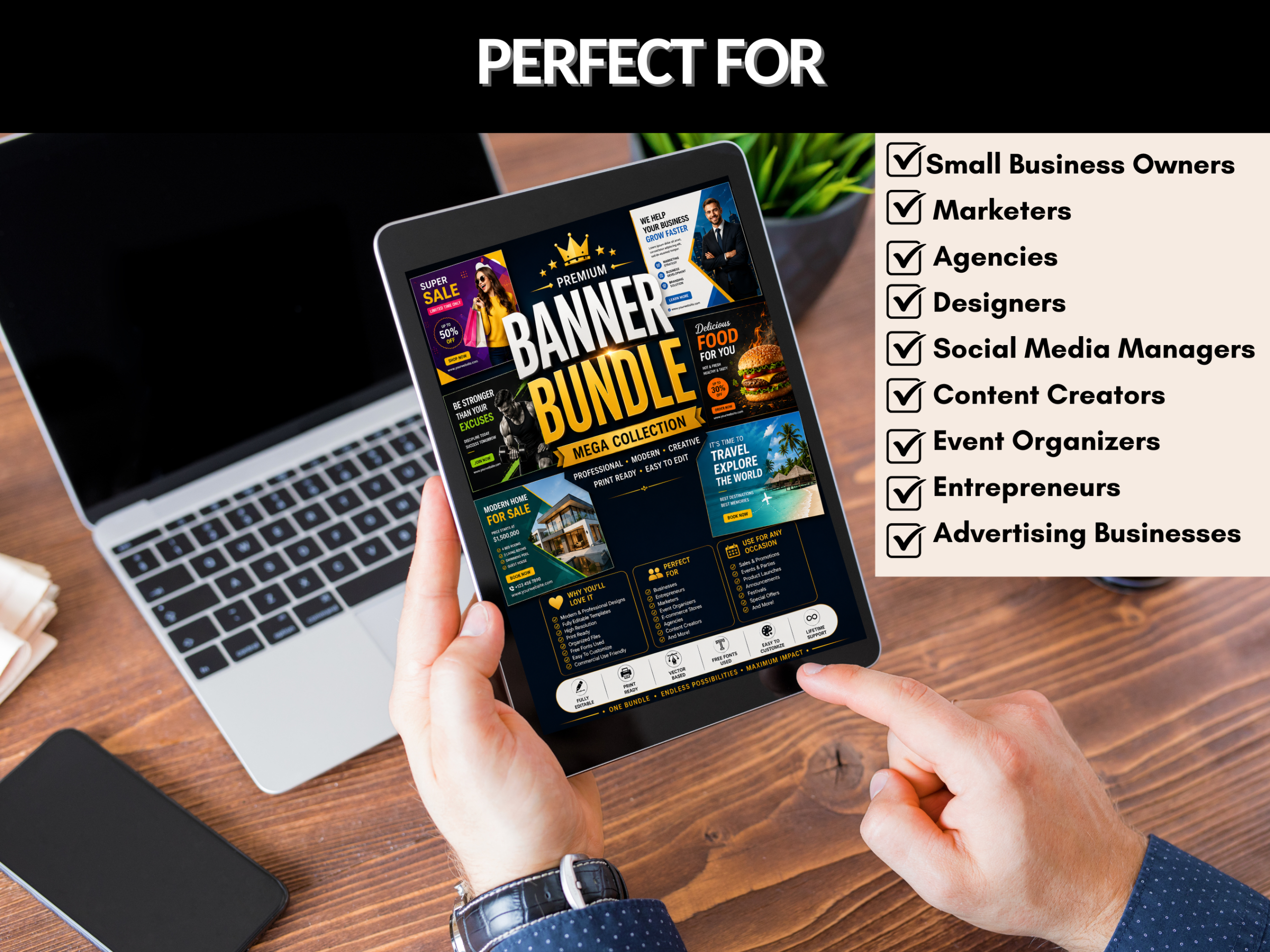 Banner bundle | Banner Design, Business Banner, Editable Banner, Banner JPG, Ad Banner,Print Banner, Marketing Banner | PLR MRR Rights