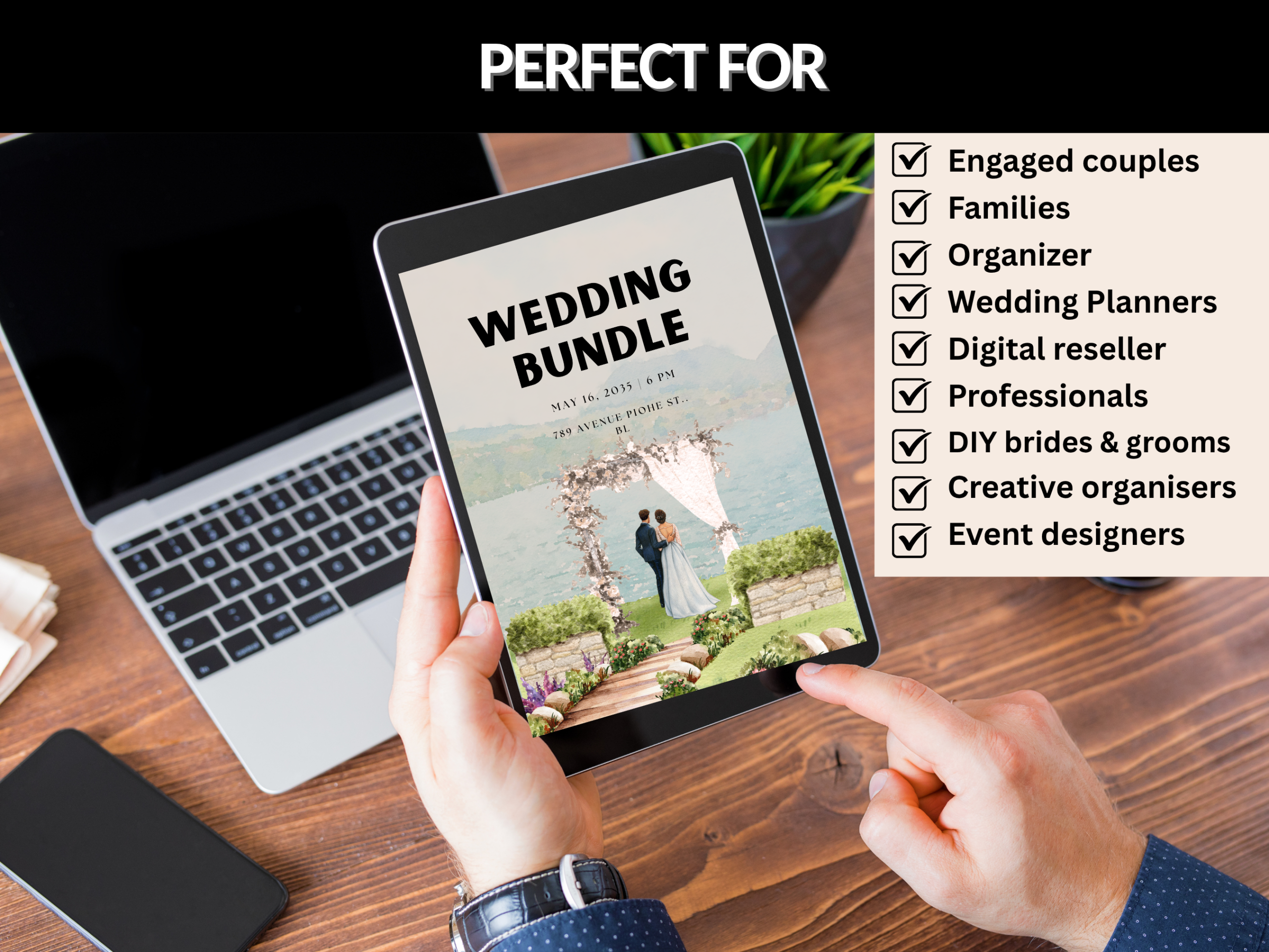 Wedding Bundle | Editable Invitations, Party, binder, seating plan, cards, honeymoon Templates |Wedding Set| MRR and PLR Rights