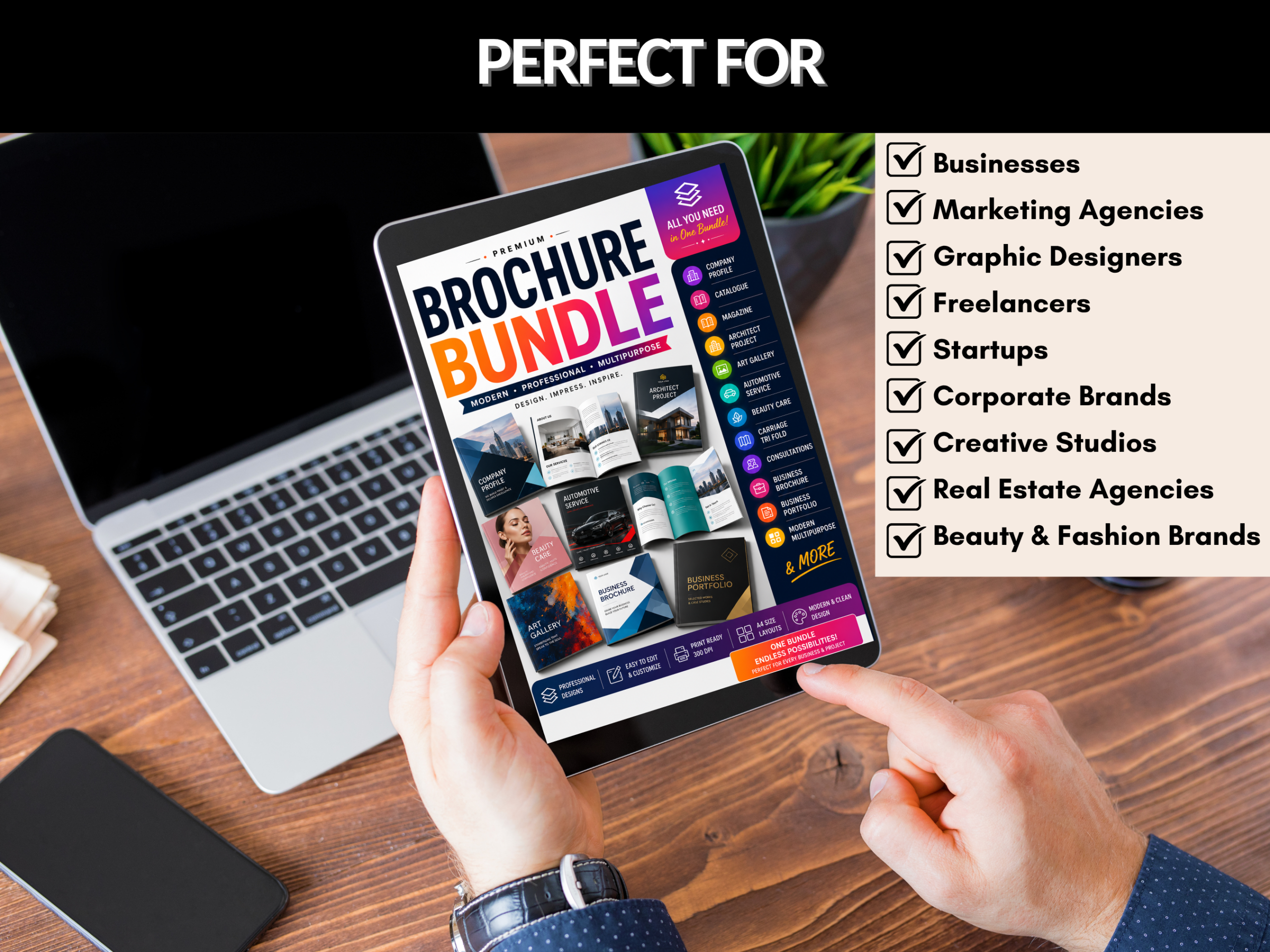Brochure bundle | Business Brochure, Company Profile, Catalogue Design, Modern Brochure, Editable Layout, Digital Download | PLR MRR Rights