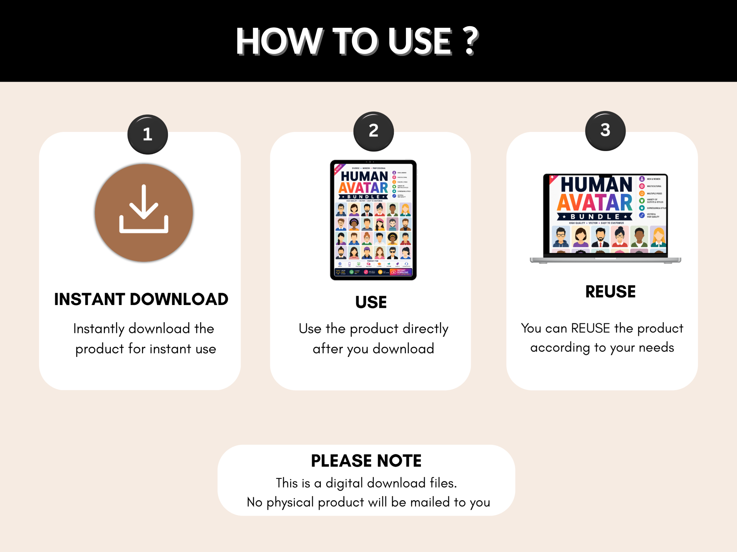 Human avatar bundle | Human Avatar, Avatar Pack, Cartoon Avatar, Vector Avatar, Character Pack, Digital Avatar, UI Avatar | PLR MRR Rights