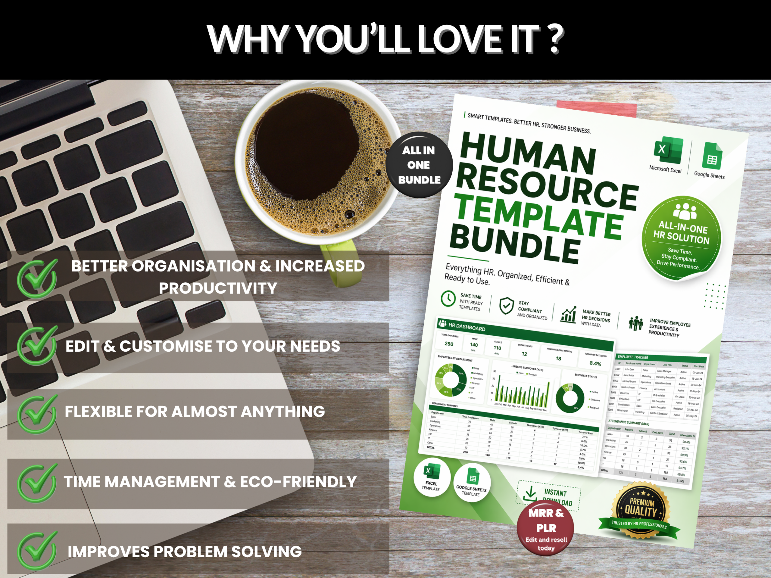Human resource bundle | HR templates, hr Dashboard, | hiring tracker, Employee tracker | Excel templates, google sheets | PLR MRR Rights