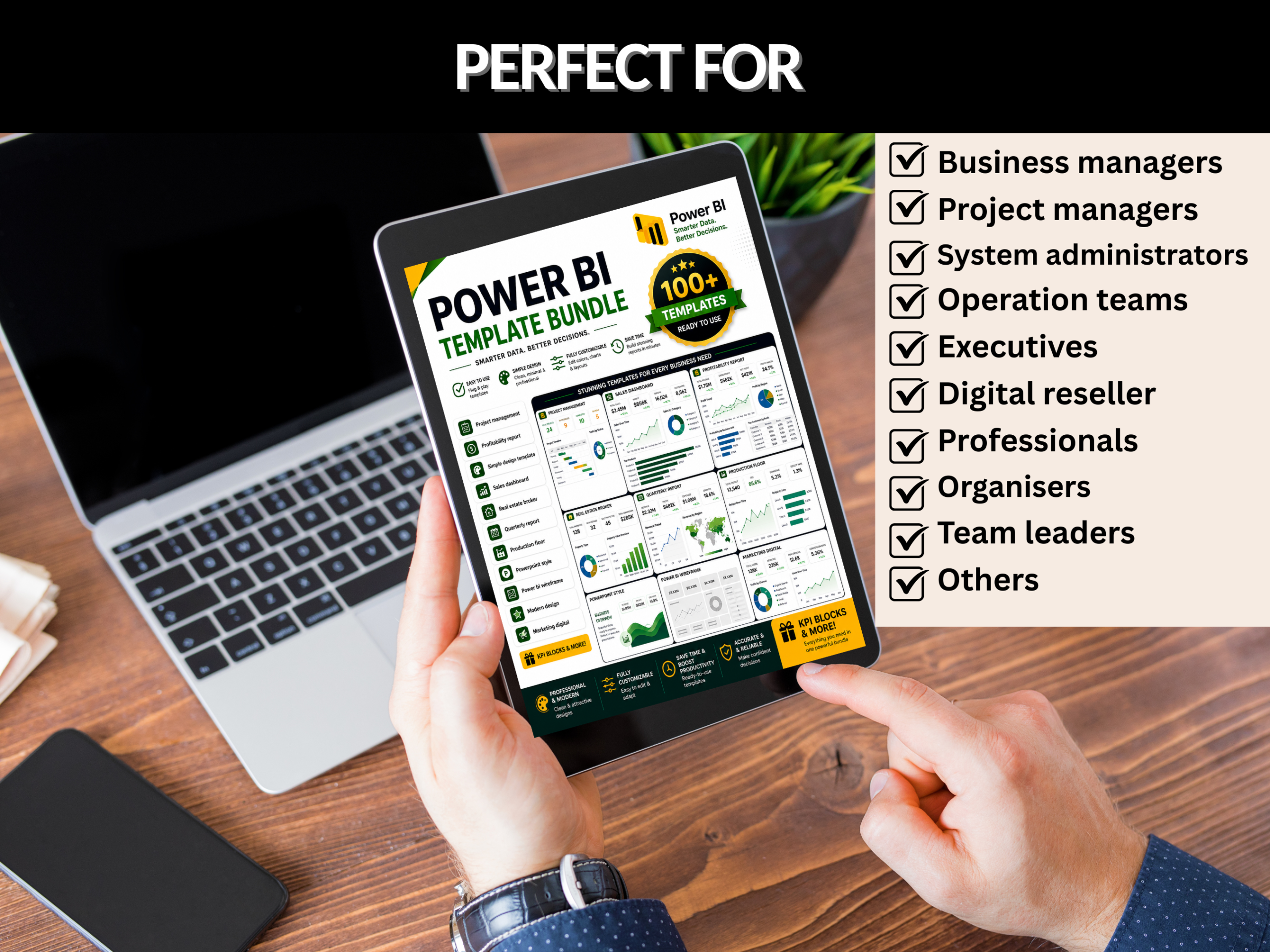 100+ Power Bi template bundle | Project management, Powerpoint style, design template, Modern design, Power bi template | PLR MRR Rights