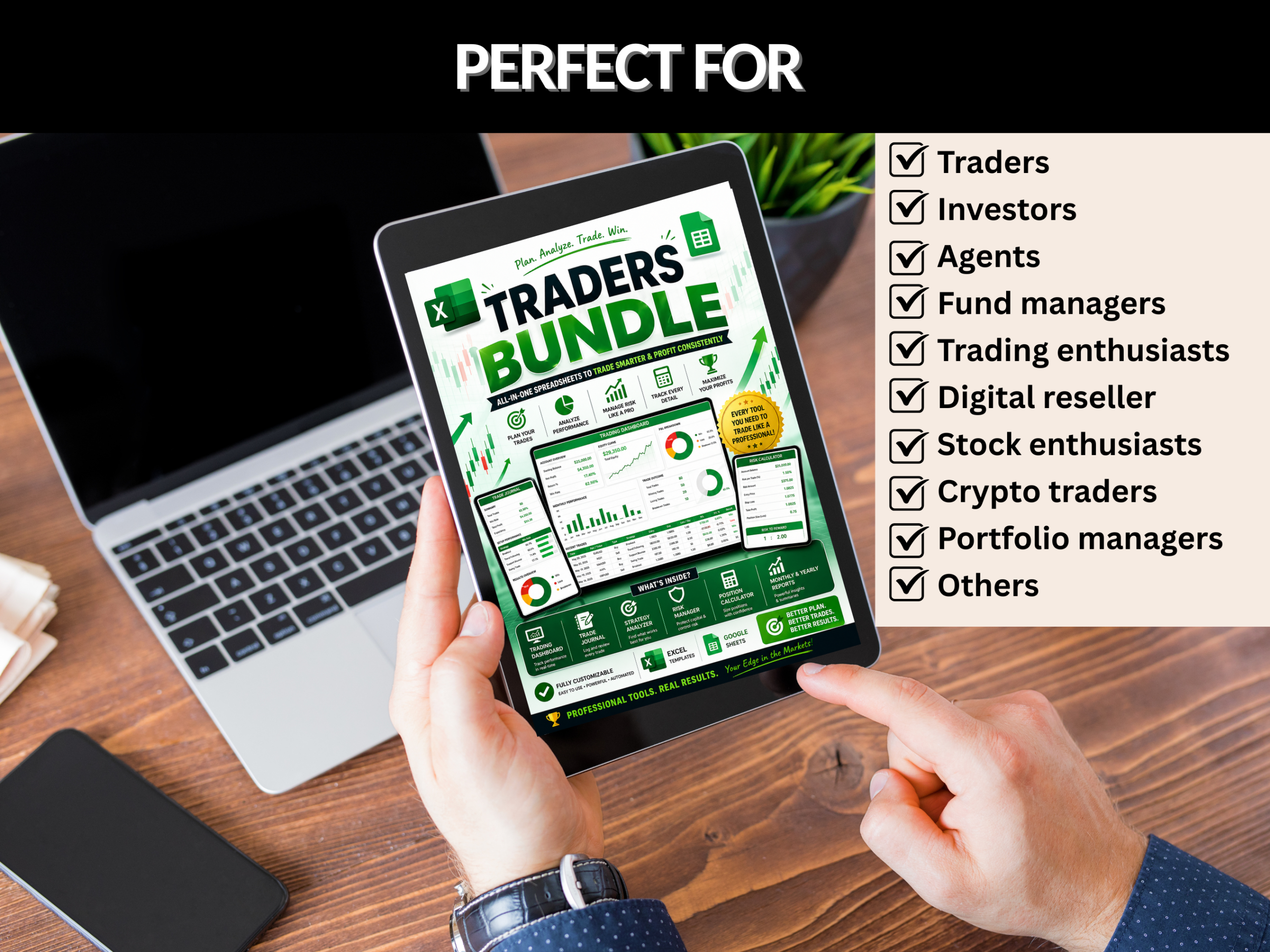 Traders bundle | Trading journal, Traders dashboard, tracker, forex, stock, forex, crypto | Excel templates & Google sheets | PLR MRR Rights