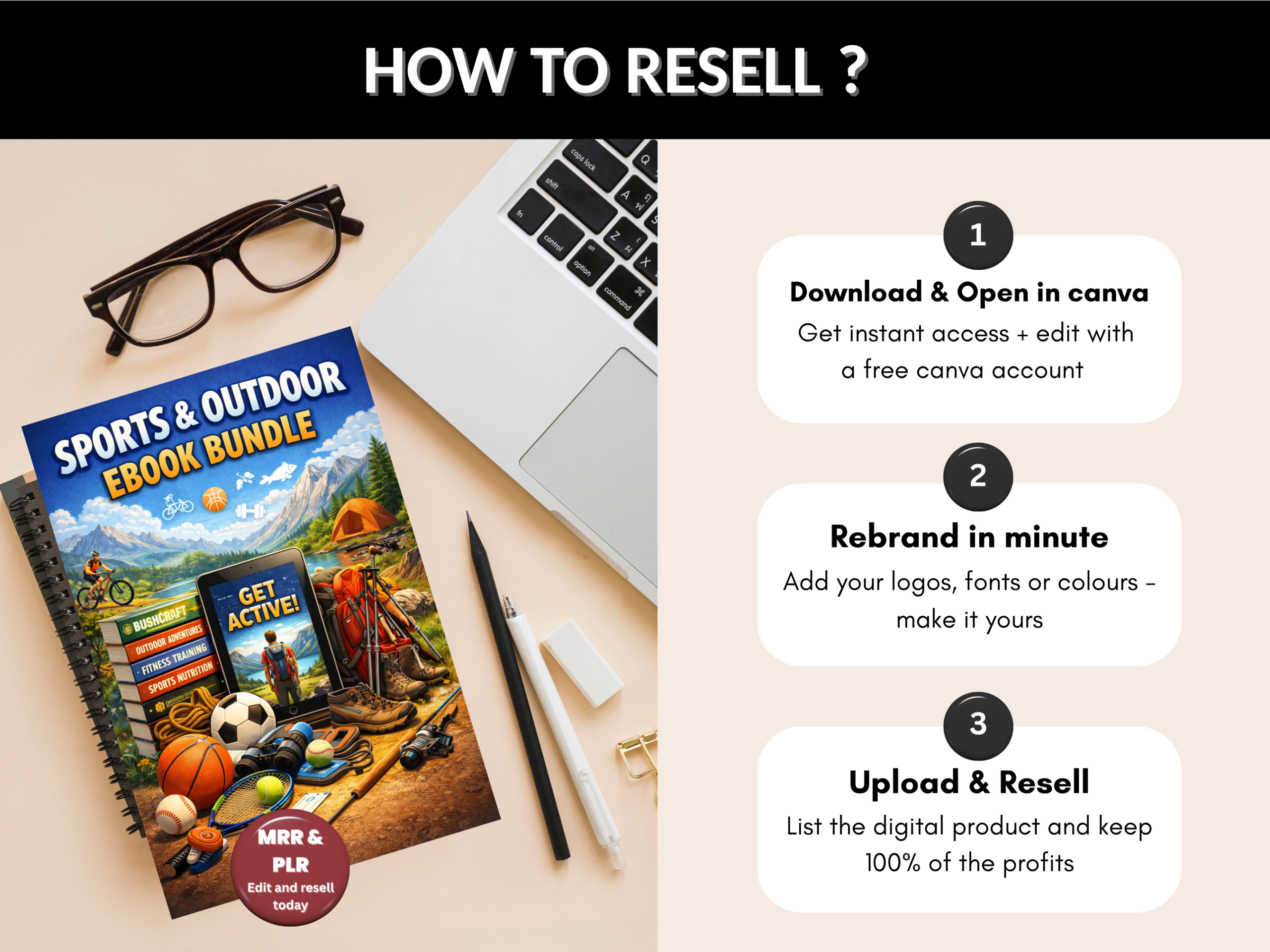 300+ Sports & Outdoor Fitness Ebook Bundle | Fitness, Adventure, Training, Camping,  Athletics, Golfs, Swimming, Skydiving| PLR MRR Rights
