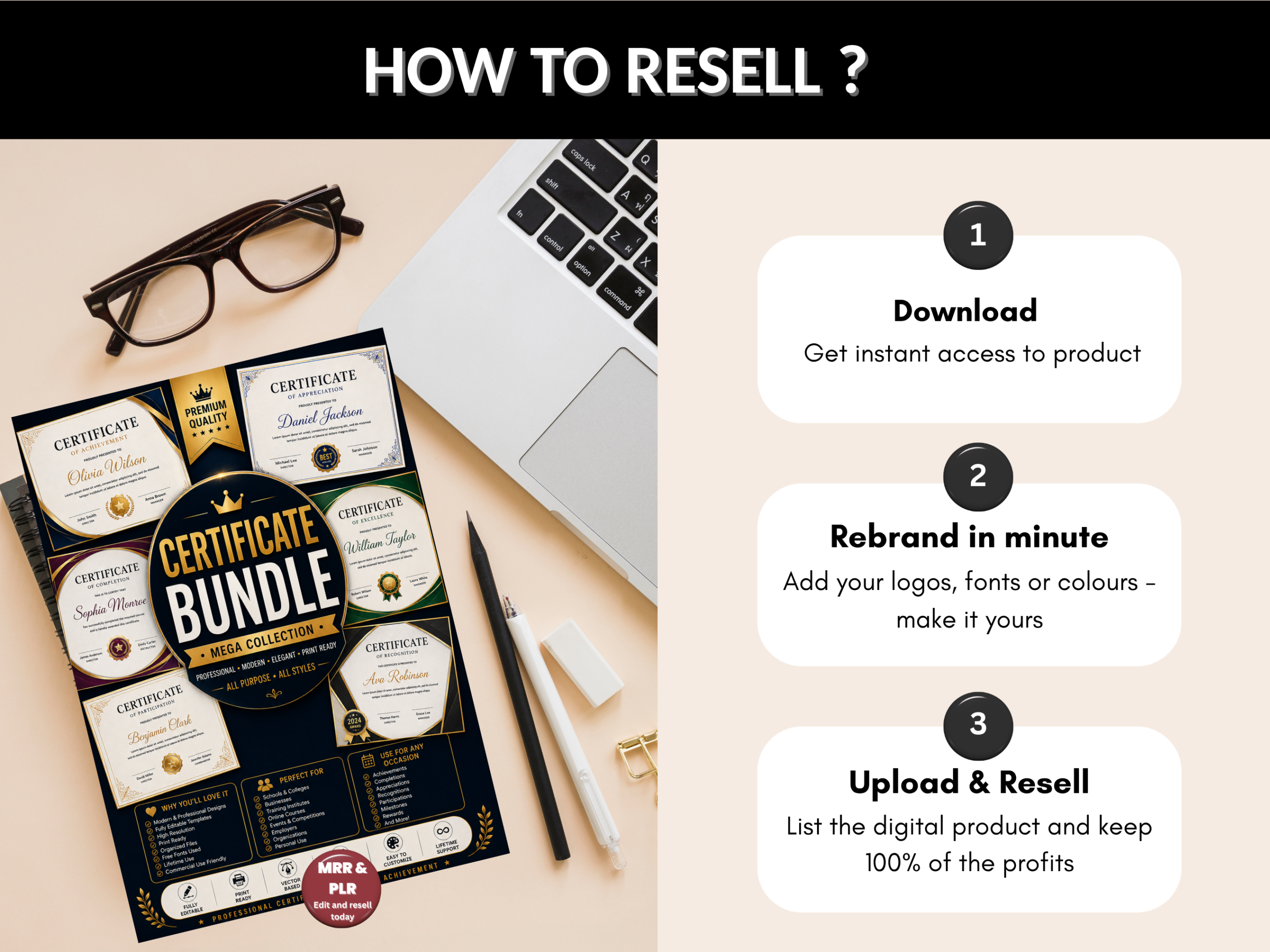 1500+ Certificate bundle | Certificate Design, Certificate Pack, Editable Certificate, Certificate Design, Certificate Kit | PLR MRR Rights