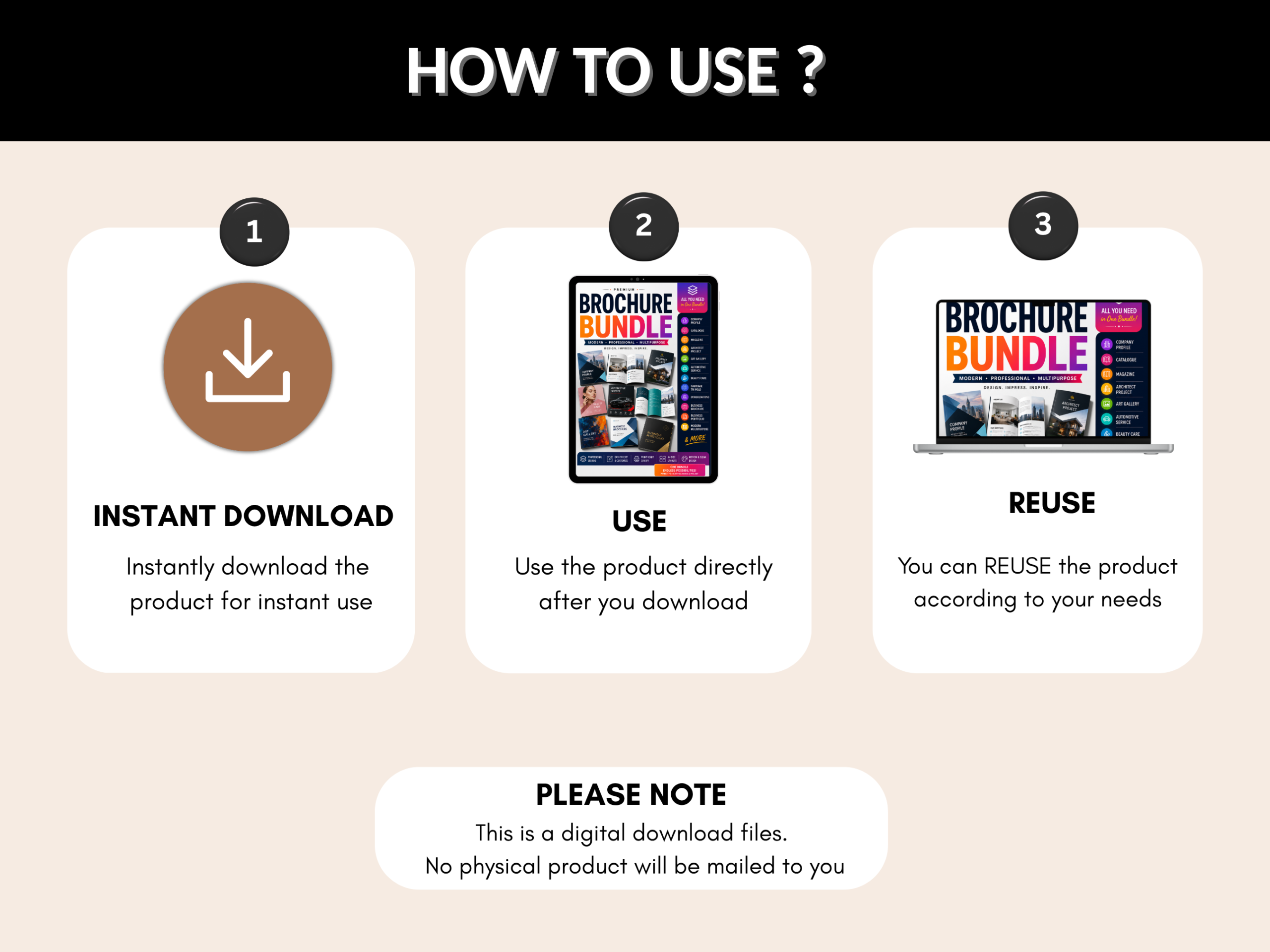 Brochure bundle | Business Brochure, Company Profile, Catalogue Design, Modern Brochure, Editable Layout, Digital Download | PLR MRR Rights