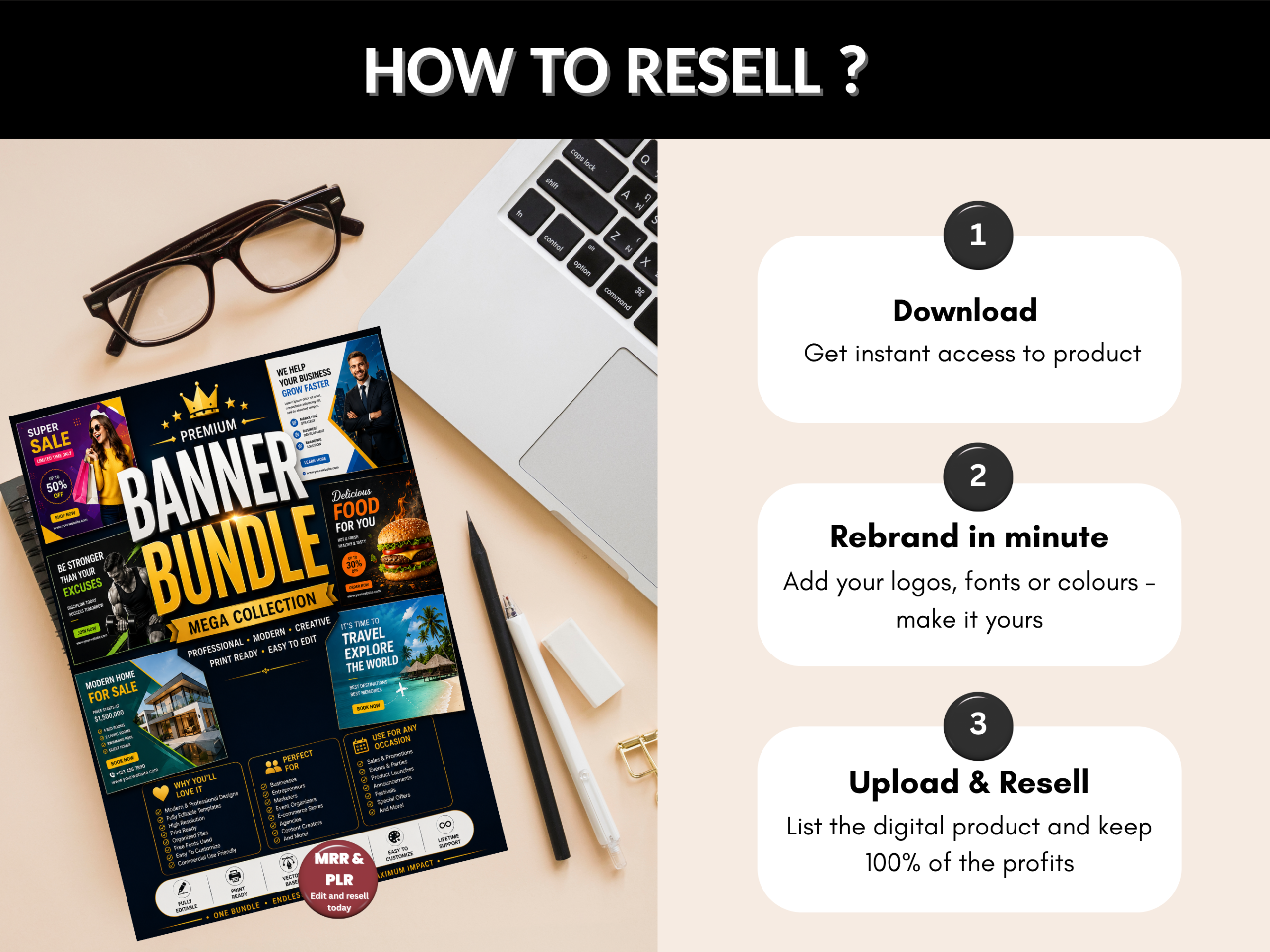 Banner bundle | Banner Design, Business Banner, Editable Banner, Banner JPG, Ad Banner,Print Banner, Marketing Banner | PLR MRR Rights