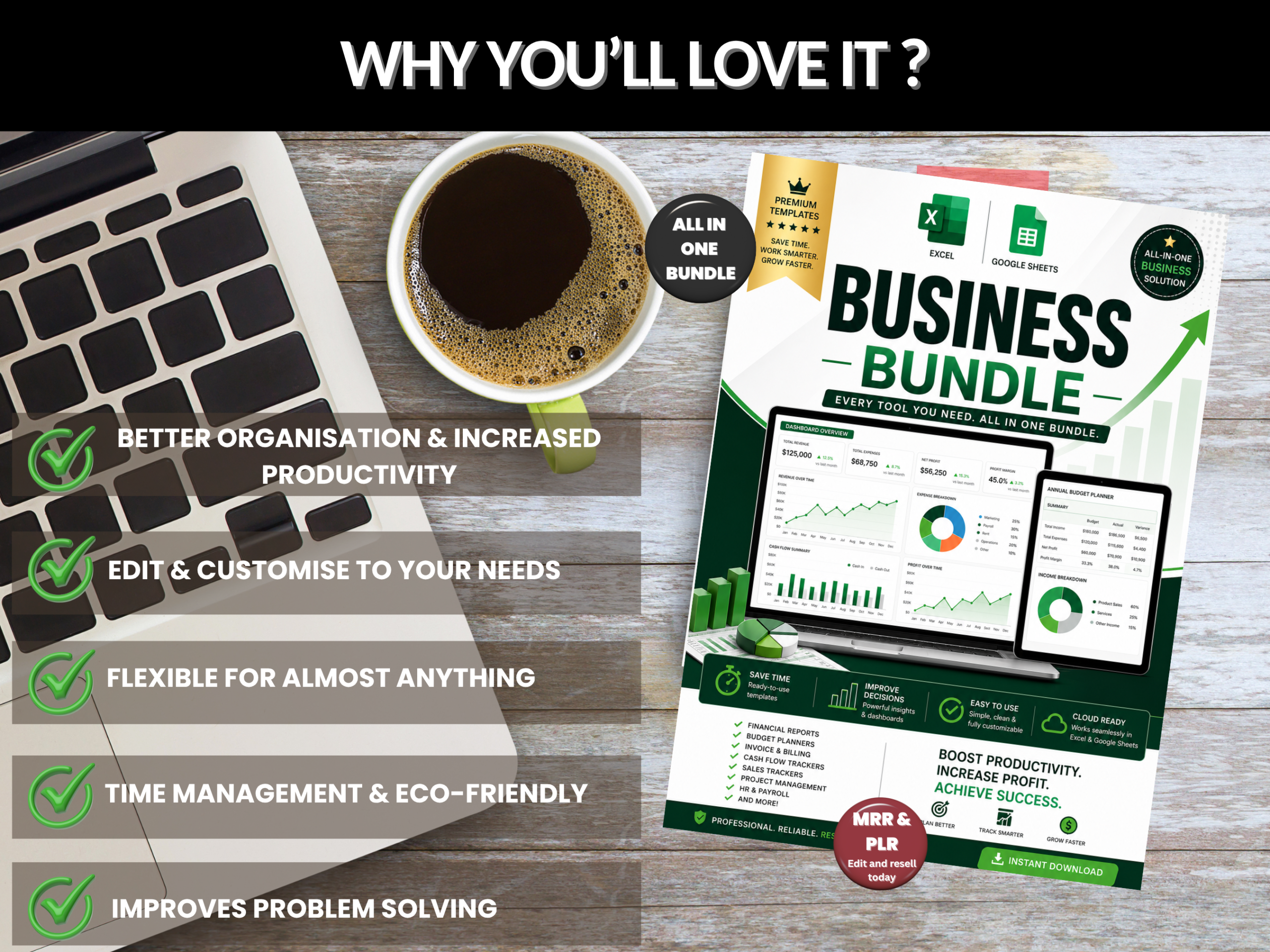 Business bundle | Excel template & Google sheets | Business plan development proposal| Business budget, startup, worksheet |  PLR MRR Rights