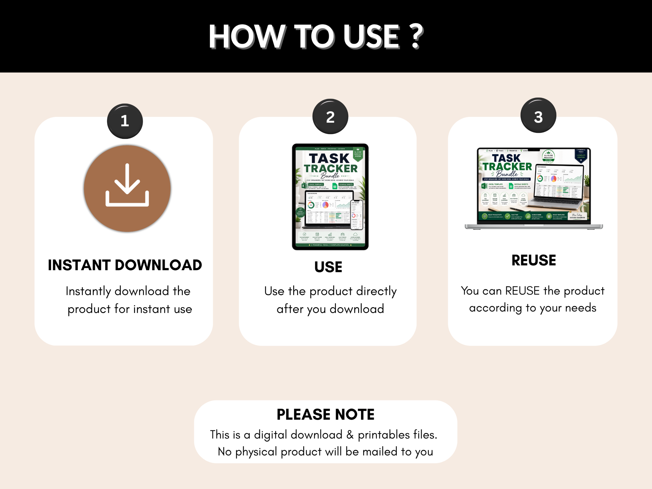 Task tracker bundle | Excel templates & google sheets | Task planner, productivity tool, Project task, task management | PLR MRR Rights