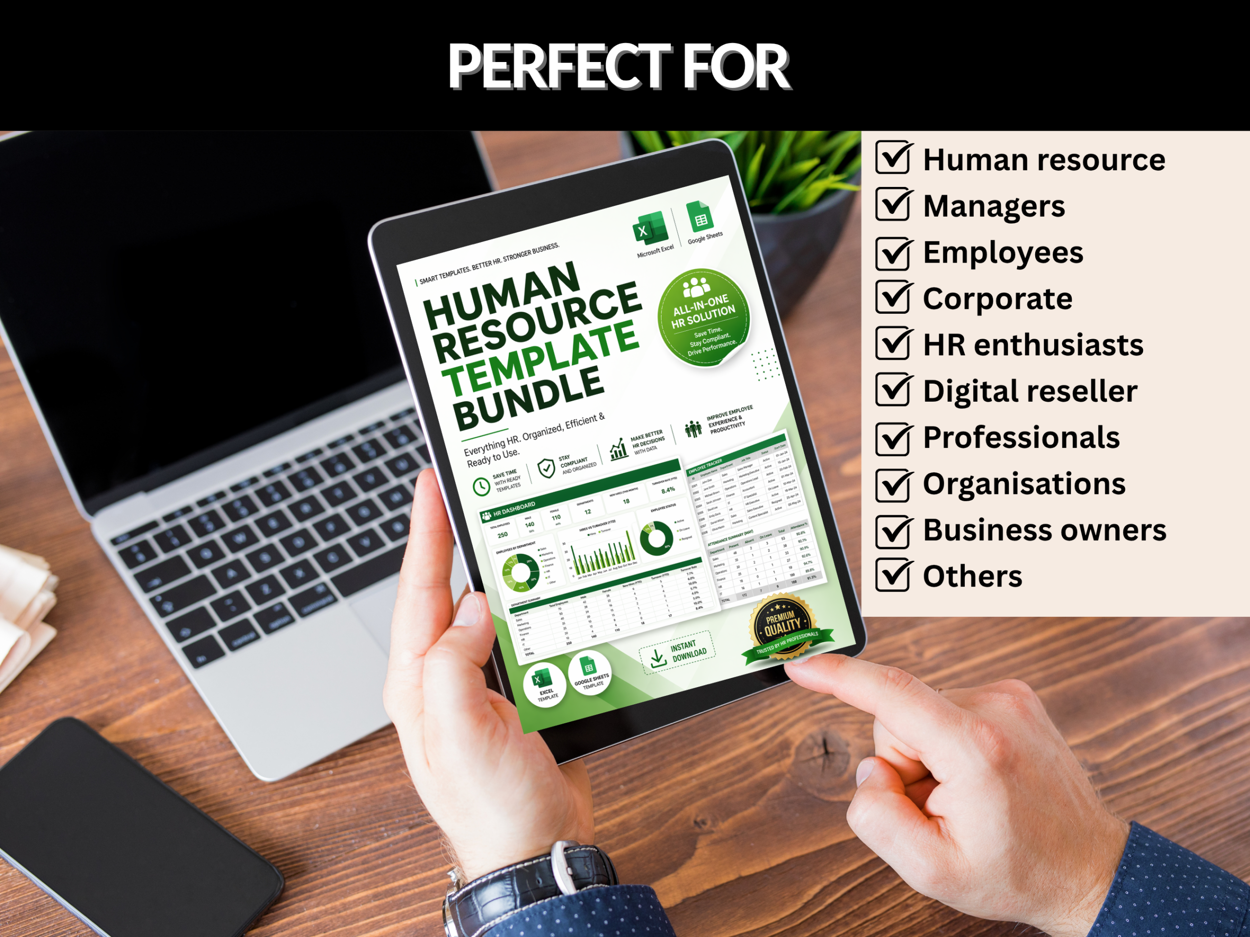 Human resource bundle | HR templates, hr Dashboard, | hiring tracker, Employee tracker | Excel templates, google sheets | PLR MRR Rights