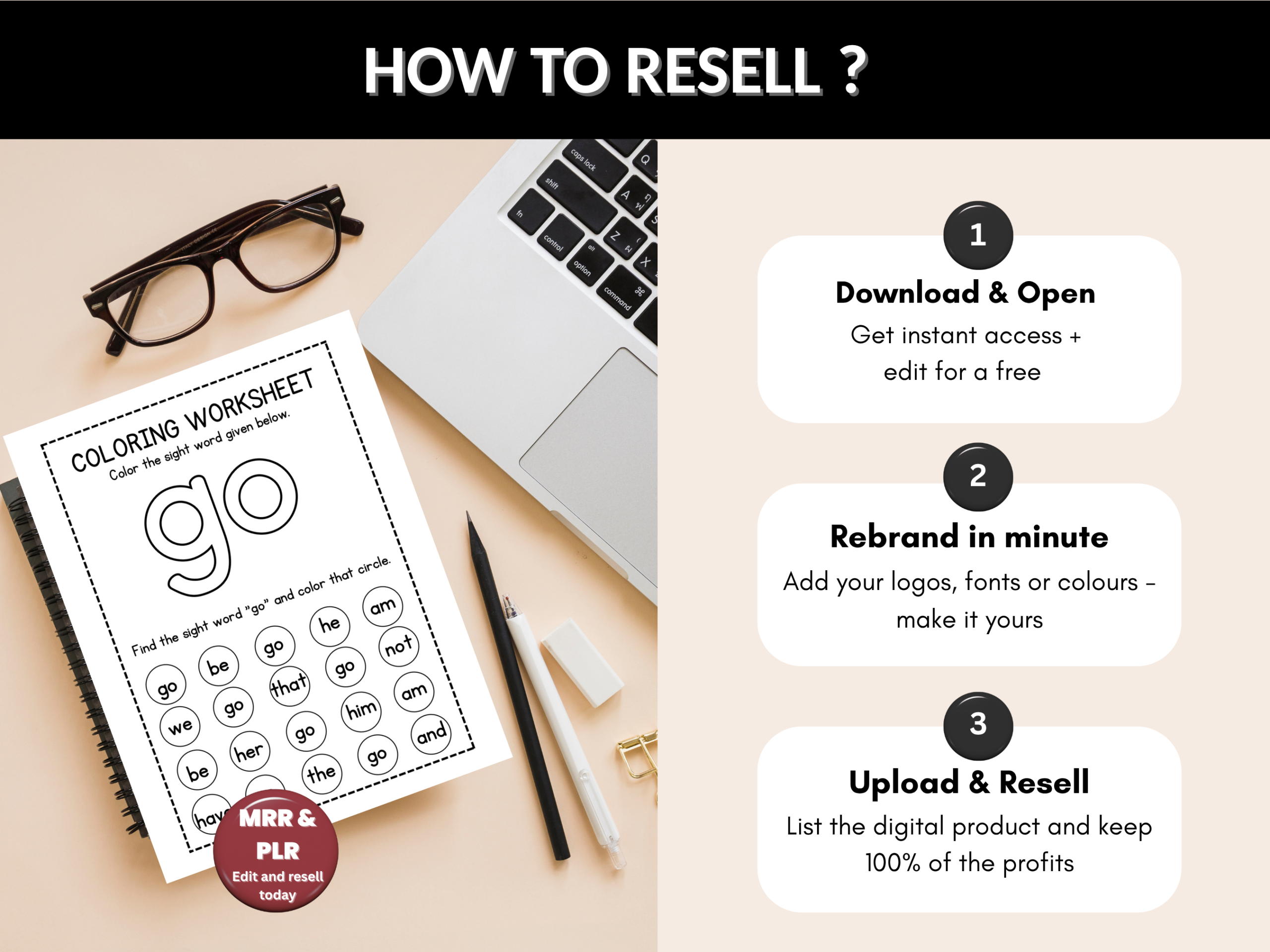 Kids Educational bundle | Educational Kids Resources - Coloring Books, Worksheets and more | PLR MRR Rights