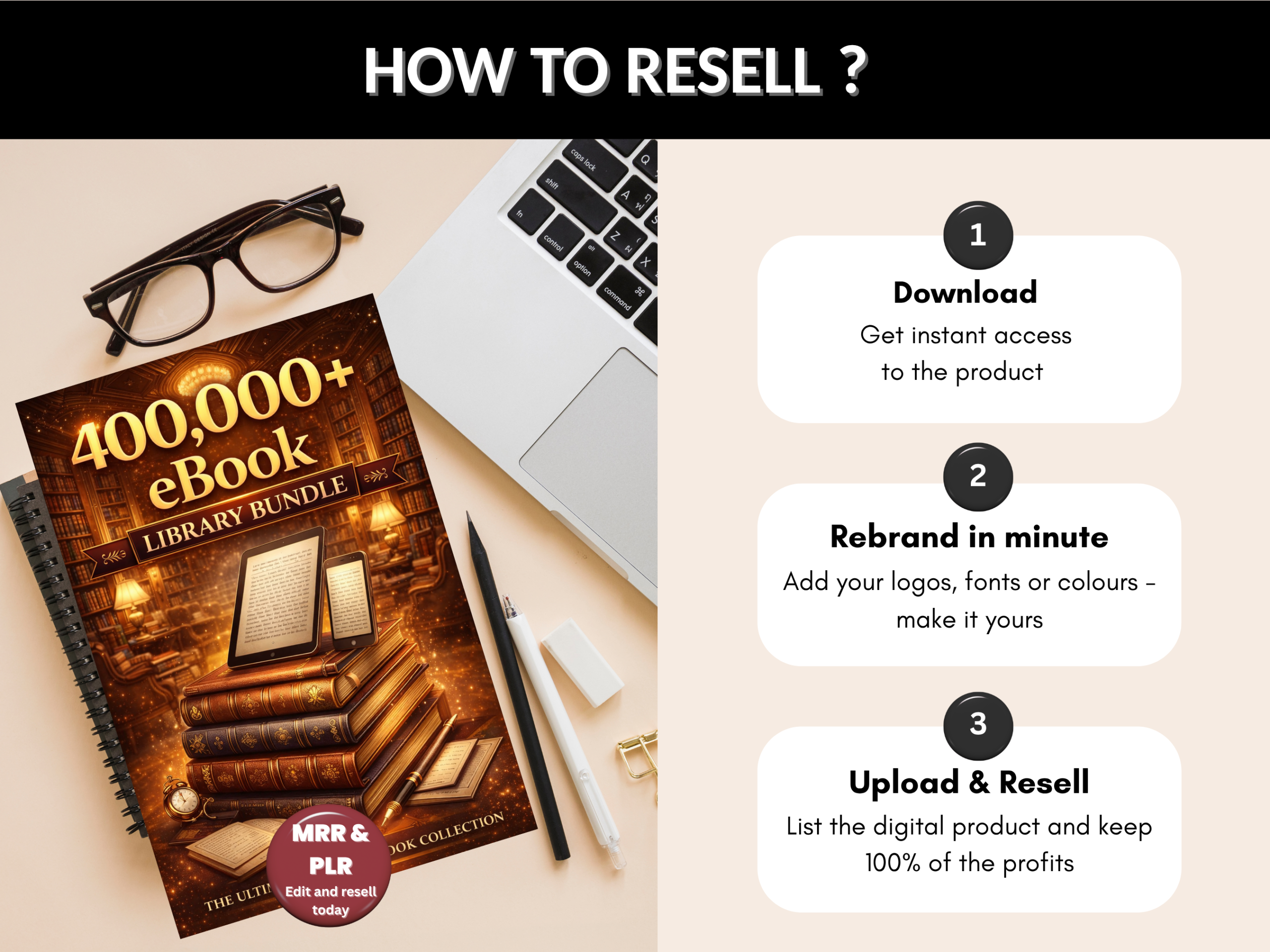 400000+ Ebook library bundle | Editable Digital Library| Resellable eBooks Mega Bundle | Passive Income Kit| PLR MRR Rights