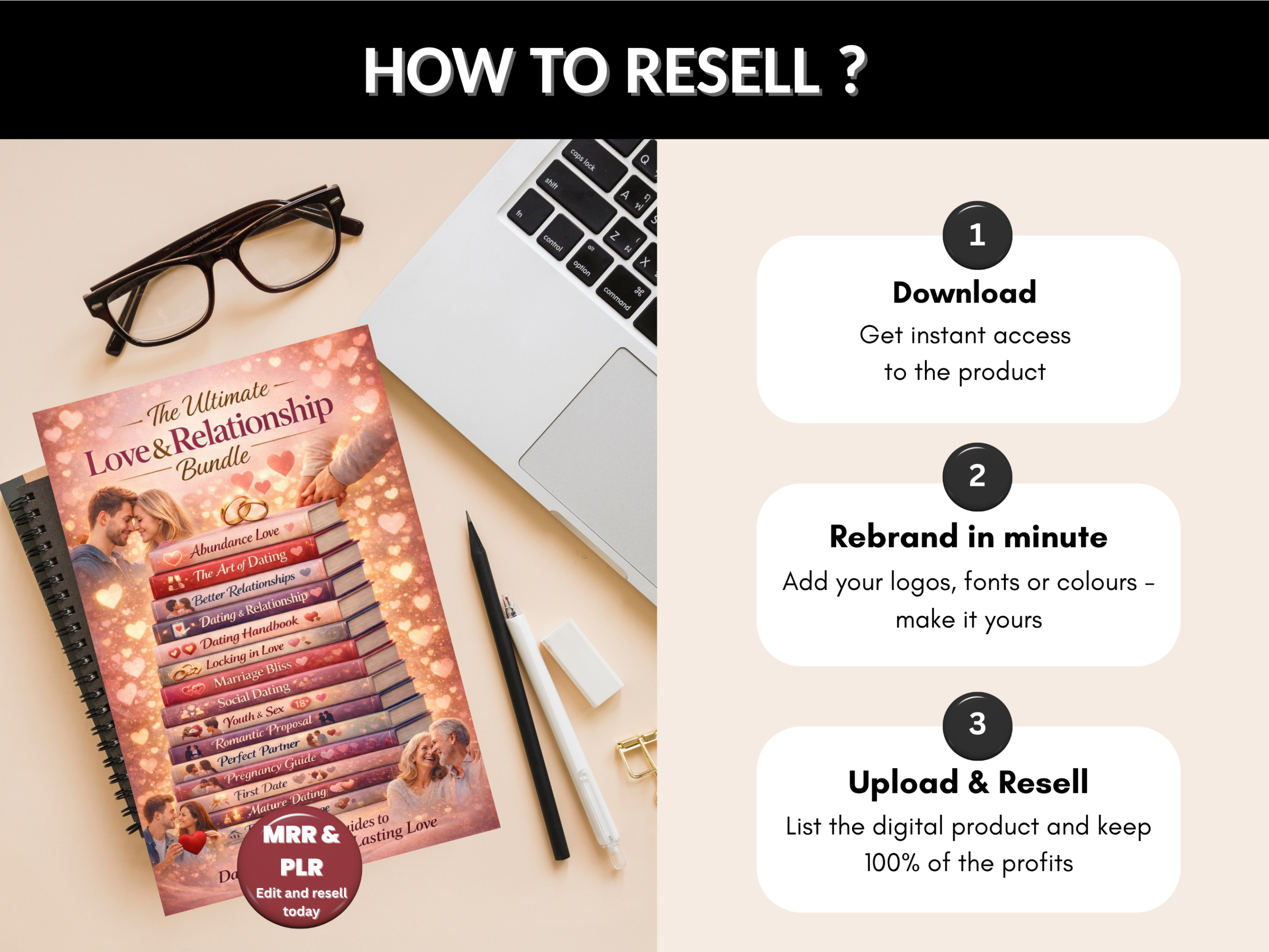 300+ Love & Relationship eBook Bundle | Self-Help Guides for Couples | Dating, Marriage, Couples Counseling, Intimacy| PLR MRR Rights
