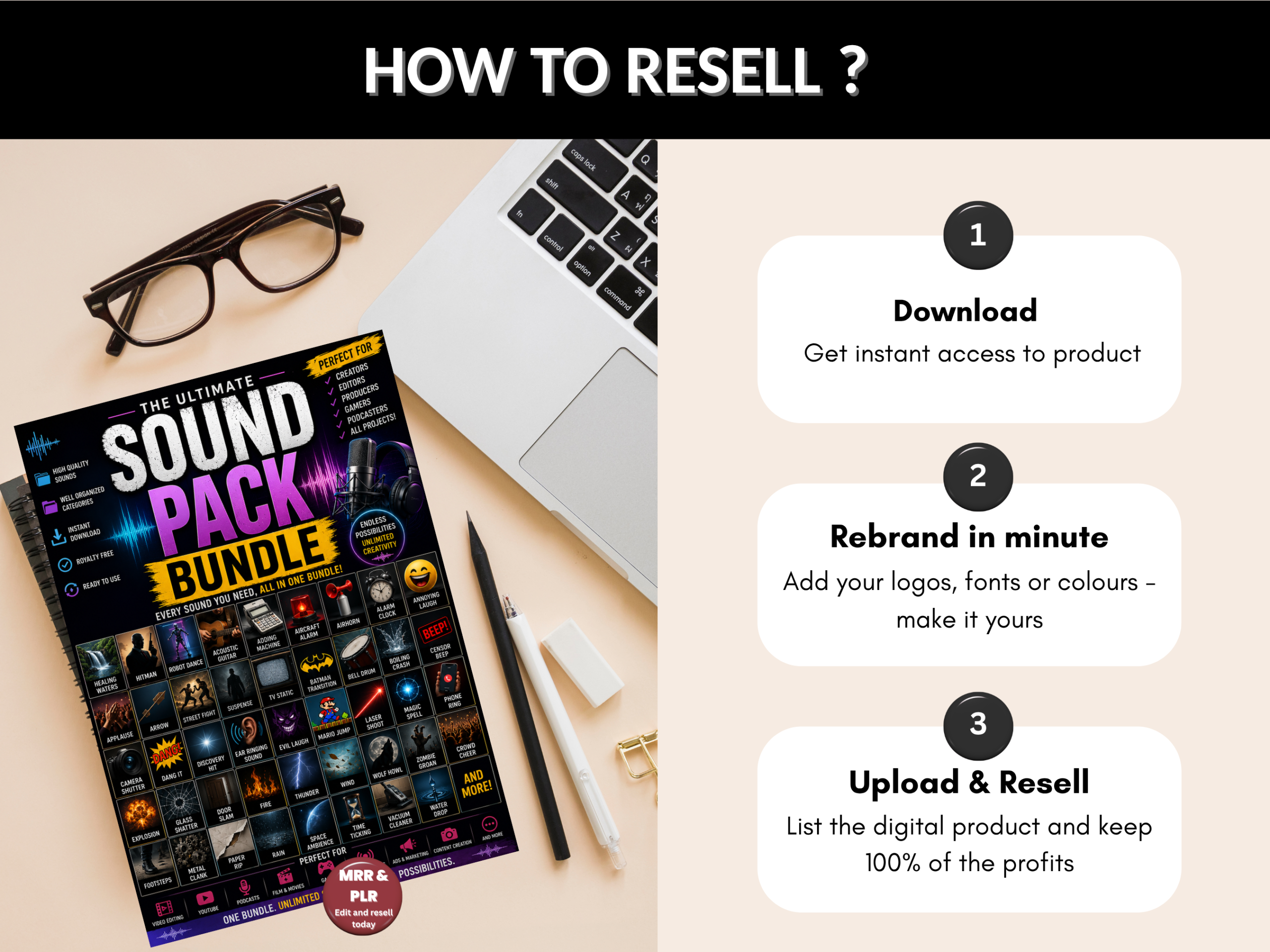 Sound pack bundle | Sound Pack, Sound Effects, Podcast Sounds, Audio Bundle, Game Sounds, Audio Effects, Digital Download | PLR MRR Rights