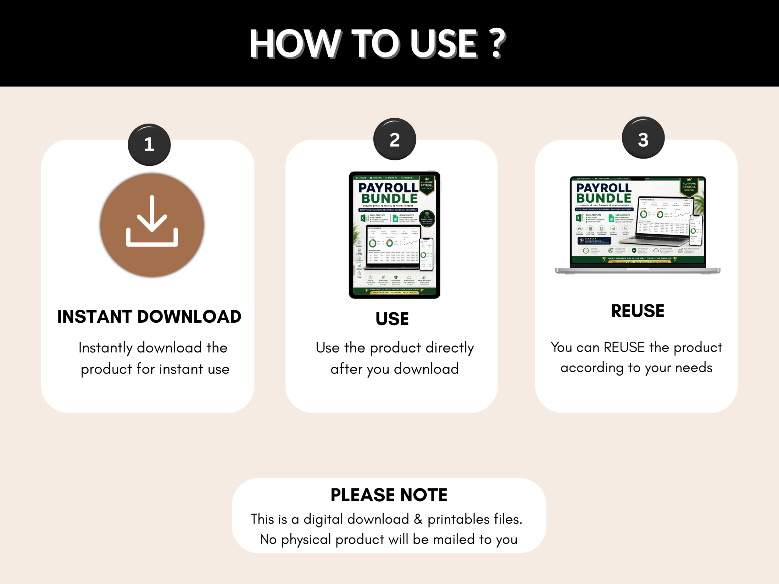 Payroll bundle | Excel templates & Google sheets | Payroll template, tracker, management, budget, check, Payslip templates | PLR MRR rights