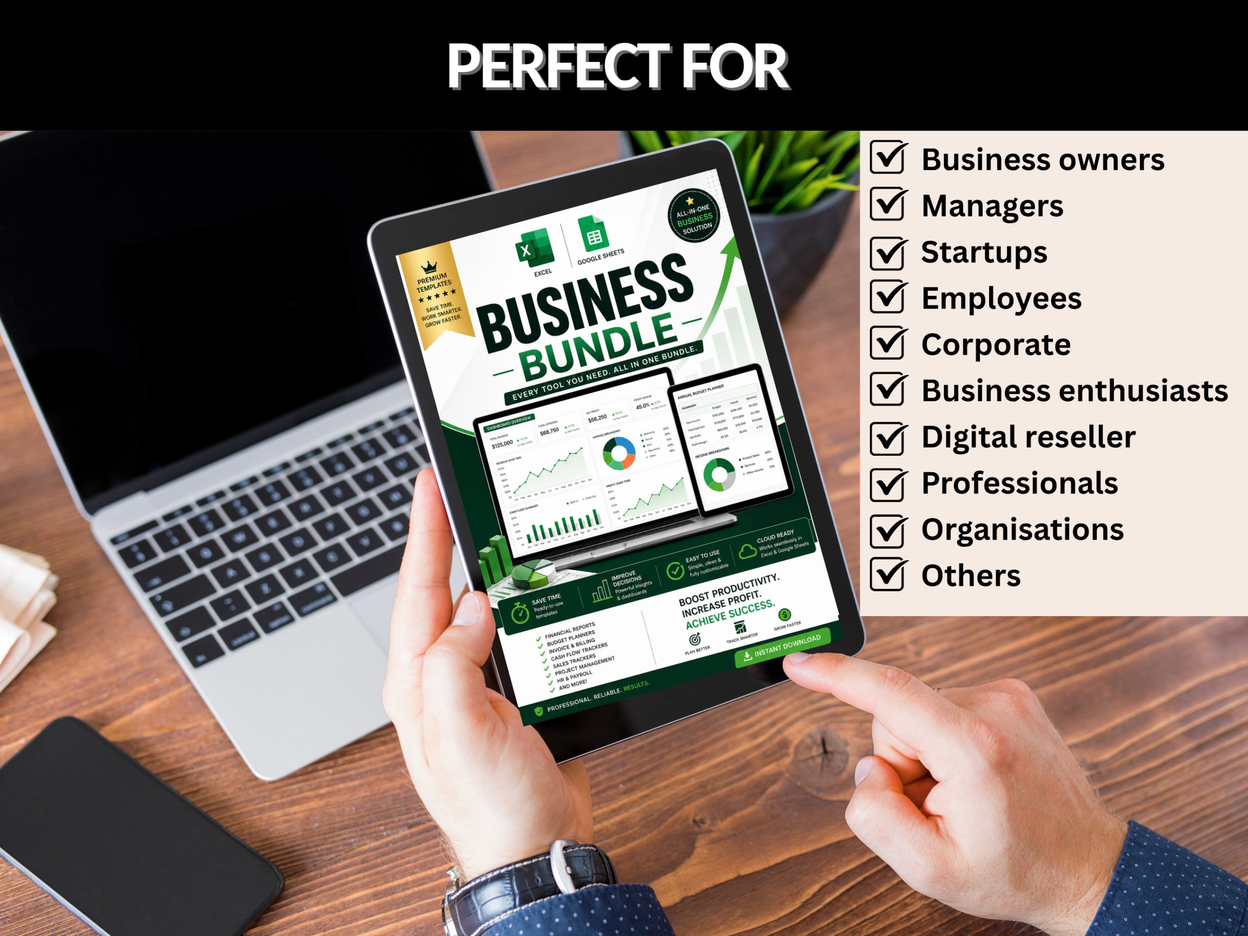 Business bundle | Excel template & Google sheets | Business plan development proposal| Business budget, startup, worksheet |  PLR MRR Rights